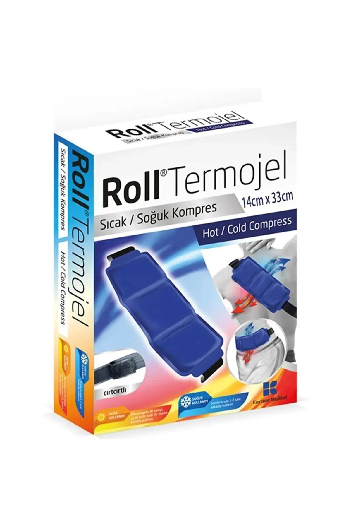 Roll Termojel Sıcak Soğuk Kompres Jel 14X33 Cm Kumaş Kaplı