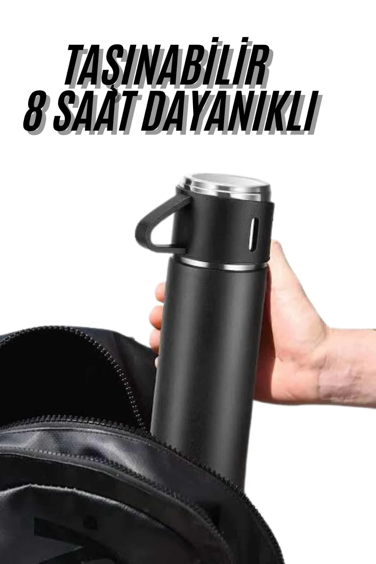 Termos Seti 3'lü Bardak Seti Isı Dayanıklı Siyah Paslanmaz Çelik Vakumlu Termos Seti 3'lü Bardak Seti Isı Dayanıklı Siyah Paslanmaz Çelik Vakumlu