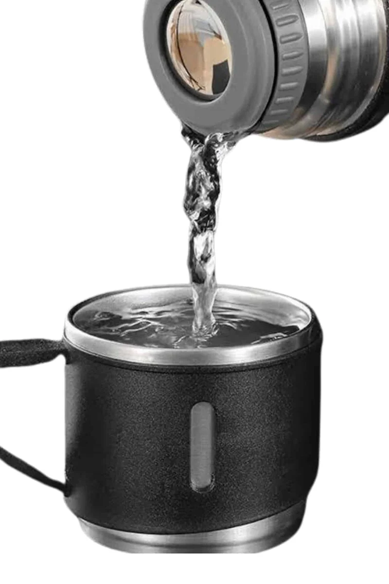 Termos Seti Paslanmaz Çelik 3 Bardaklı - 500ml 12 Saat Isı Koruma