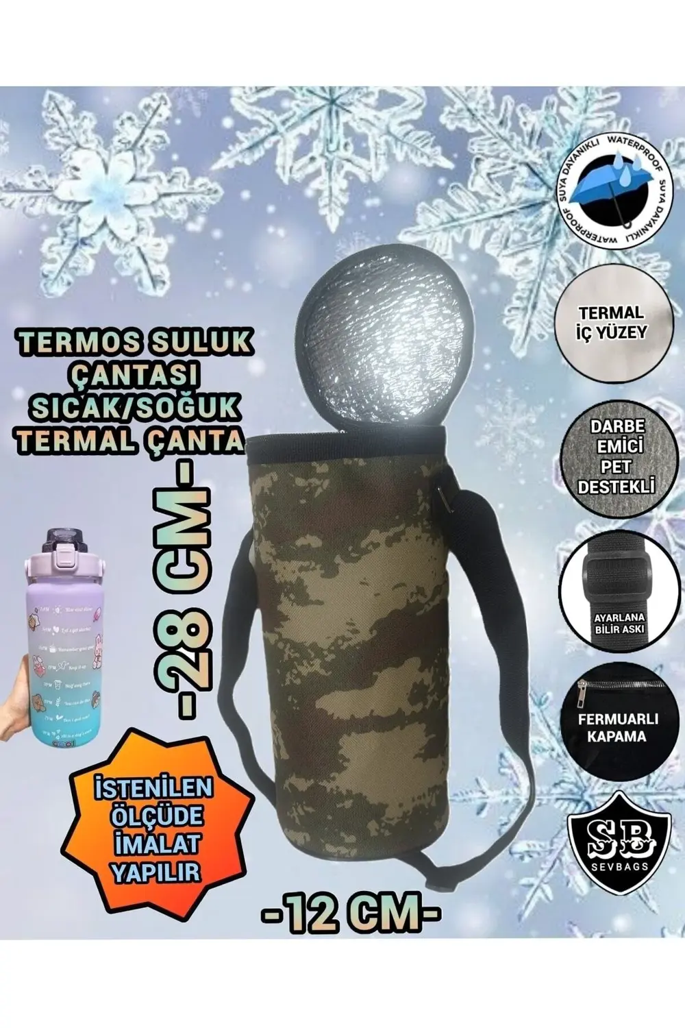 Termos Suluk Çantası Sıcak/soğuk Kullanım Termal Çanta