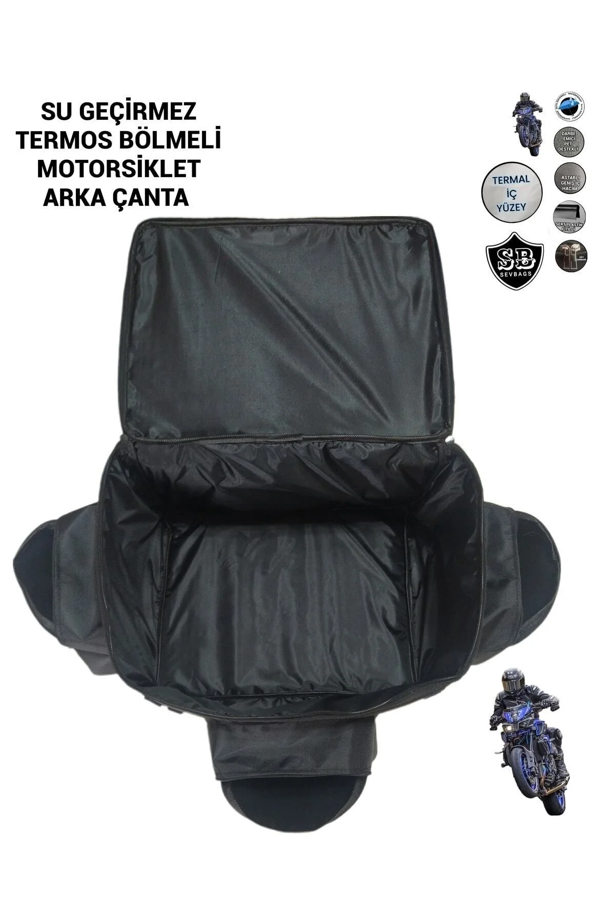 Termoslu Motosiklet Arka Çanta