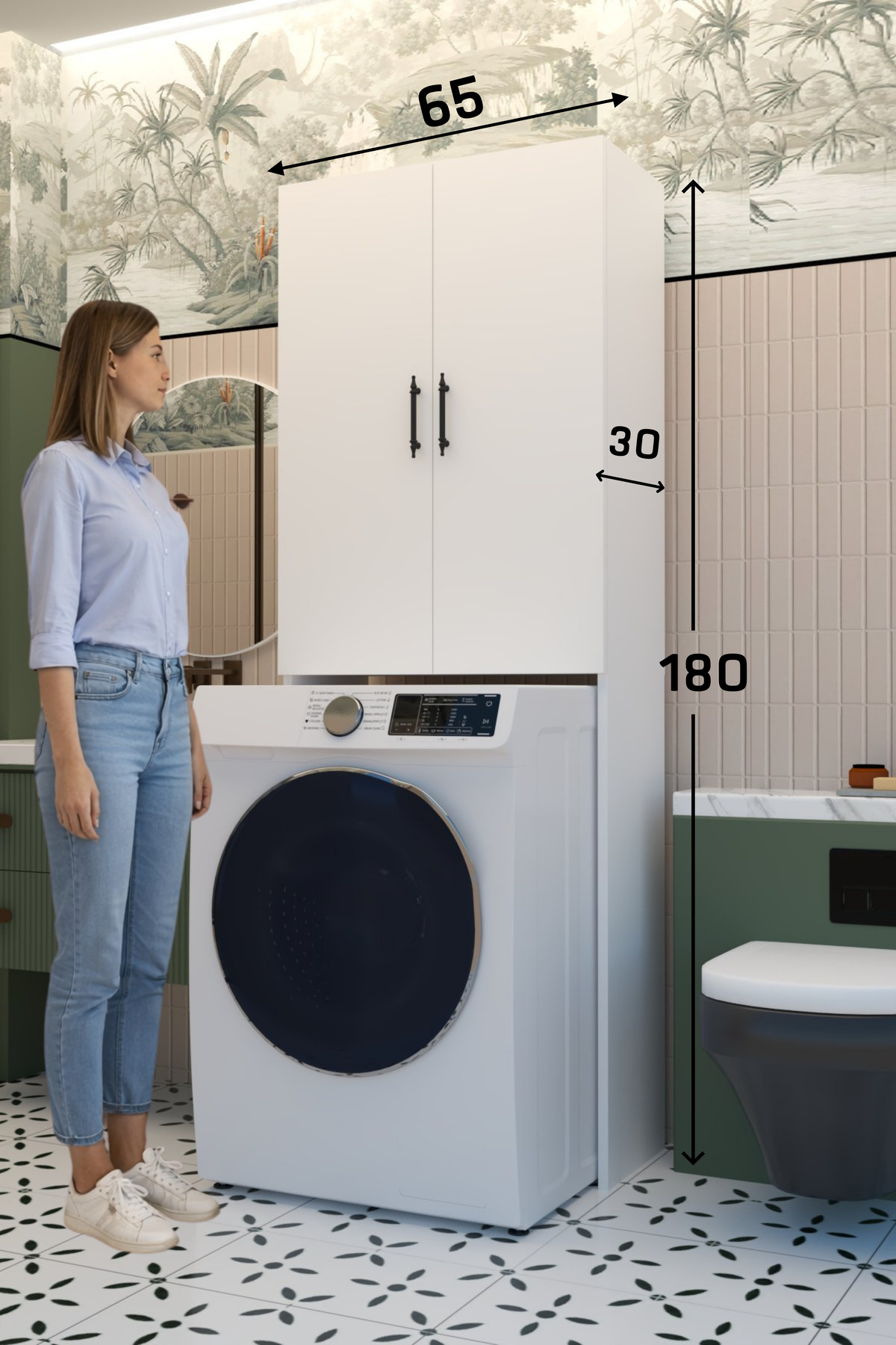 Terra İki Kapaklı Çamaşır Makinesi Dolabı