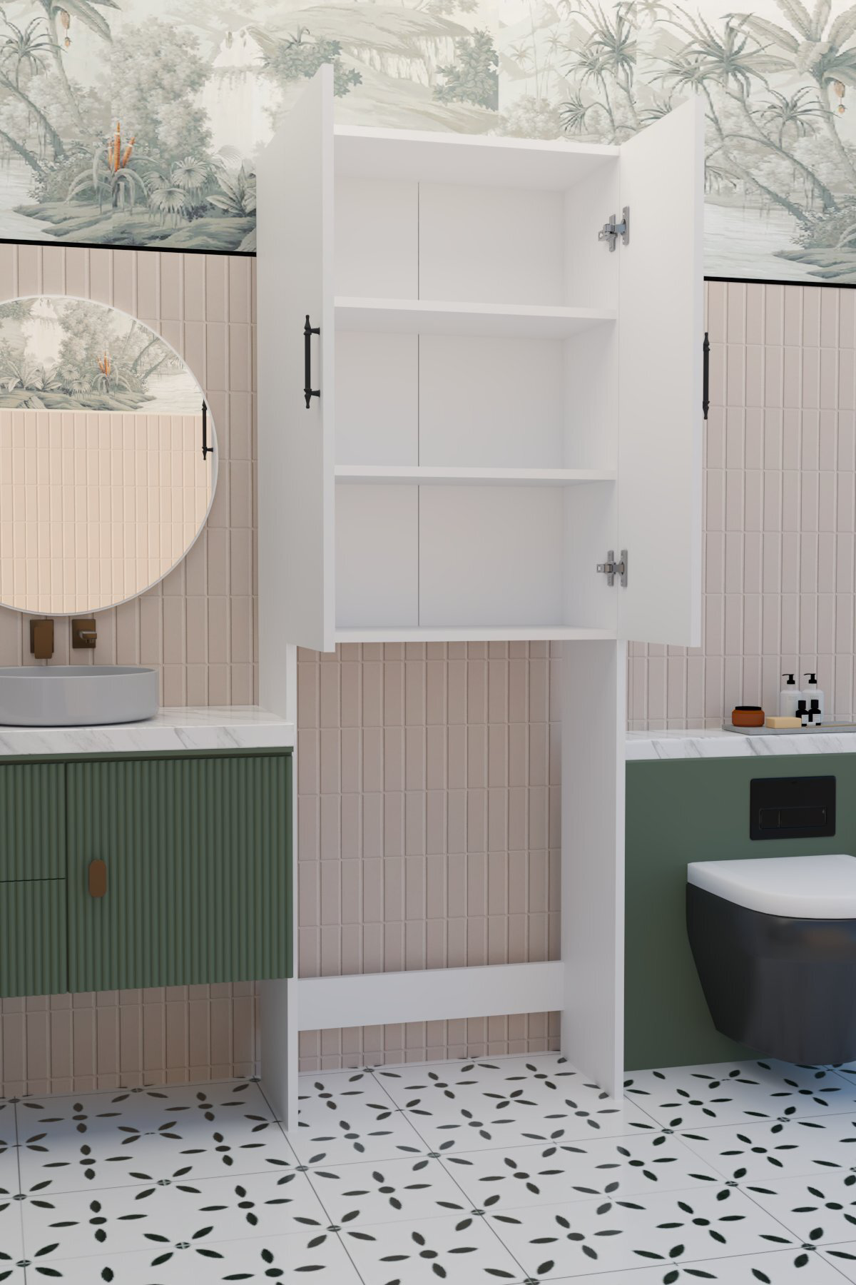 Terra İki Kapaklı Çamaşır Makinesi Dolabı