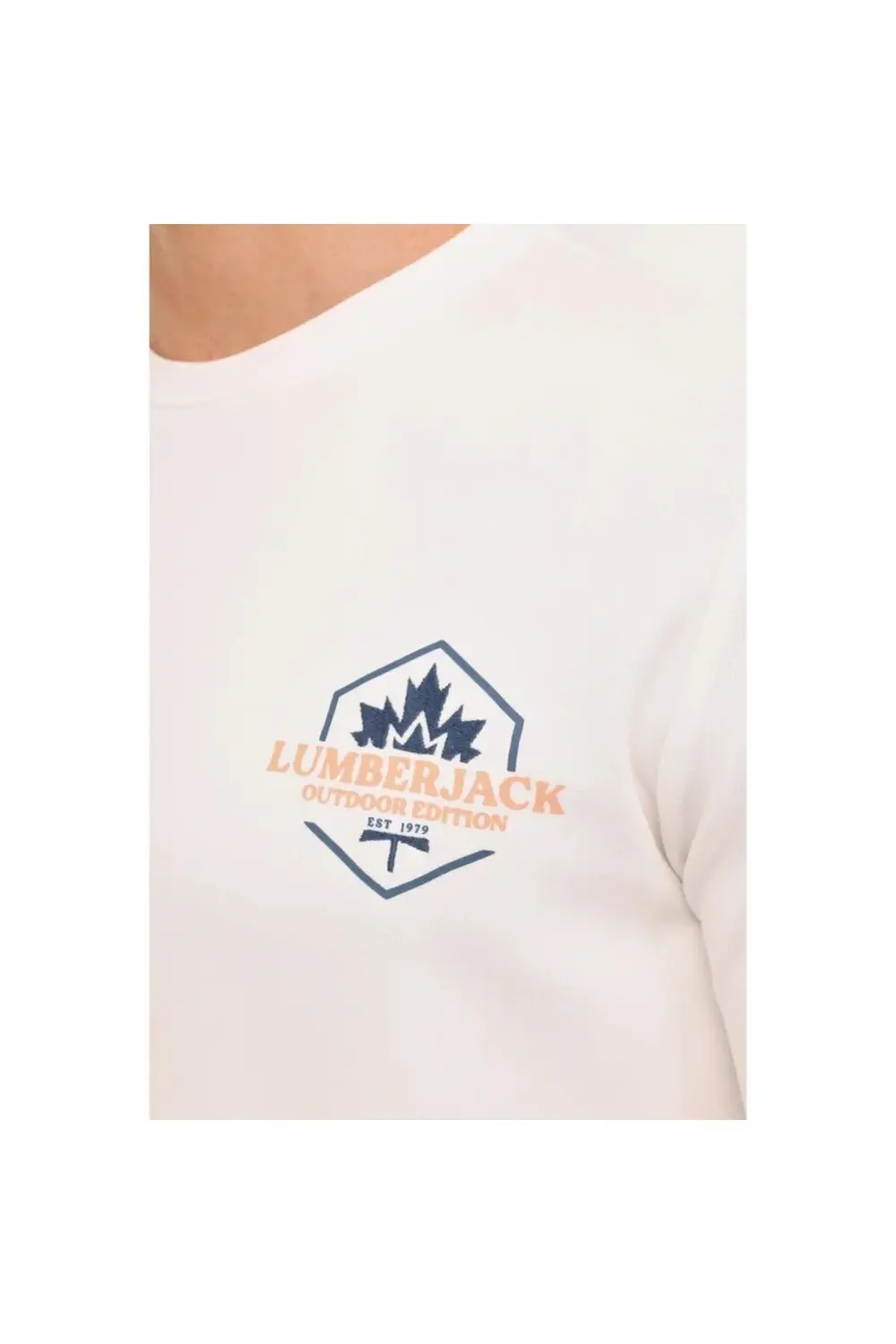 Terry Erkek Ekru Yuvarlak Yaka Sweatshirt