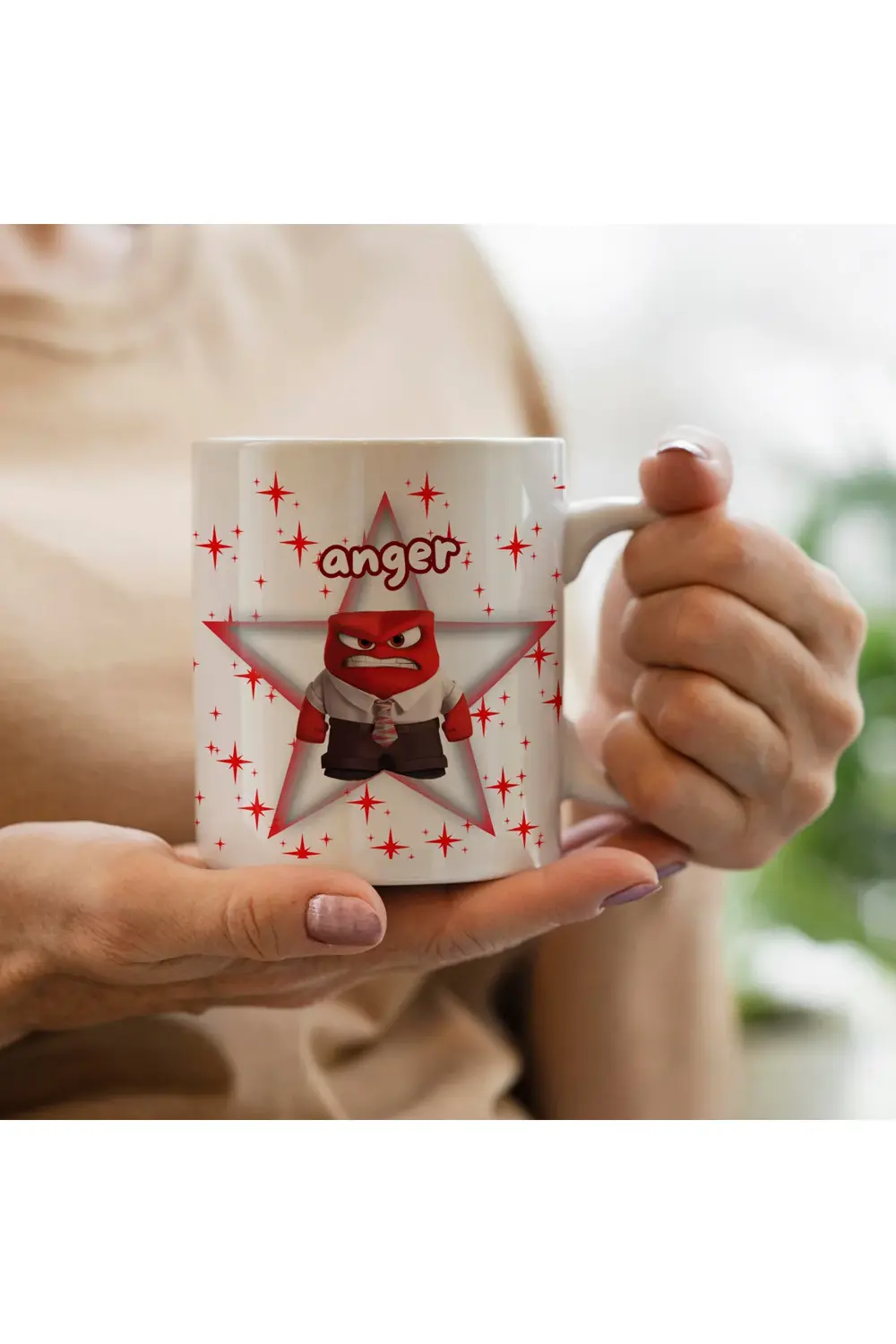 Ters yüz Anger baskılı kupa bardak
