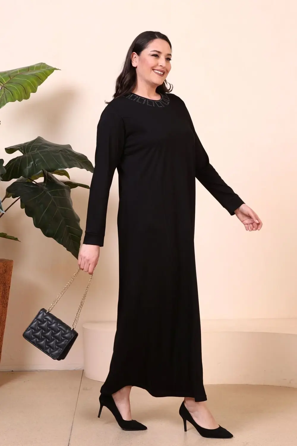 Tesettur Giyim Elbise Boydan Kadin Anne Buyuk Beden Elbise