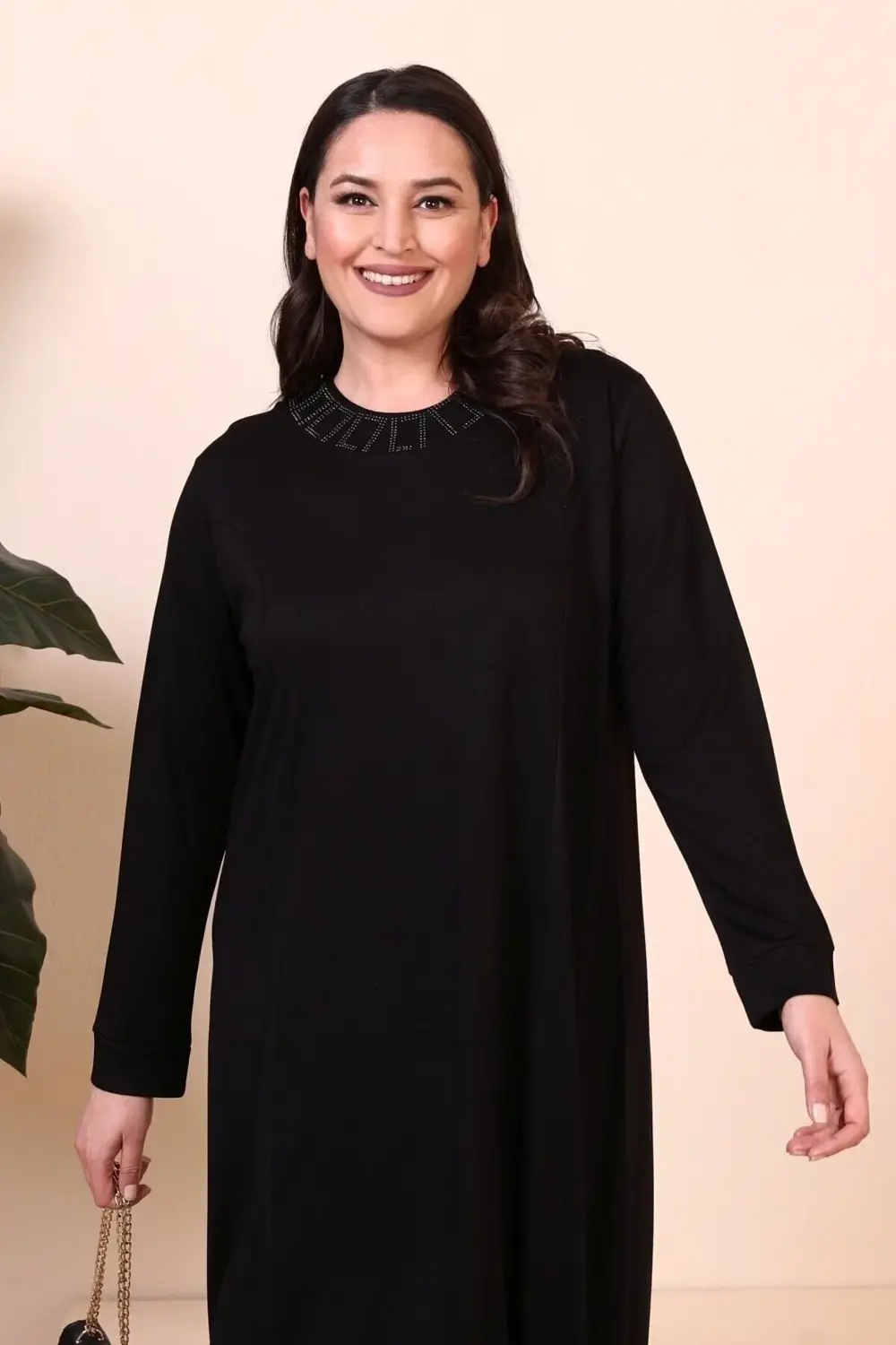 Tesettur Giyim Elbise Boydan Kadin Anne Buyuk Beden Elbise