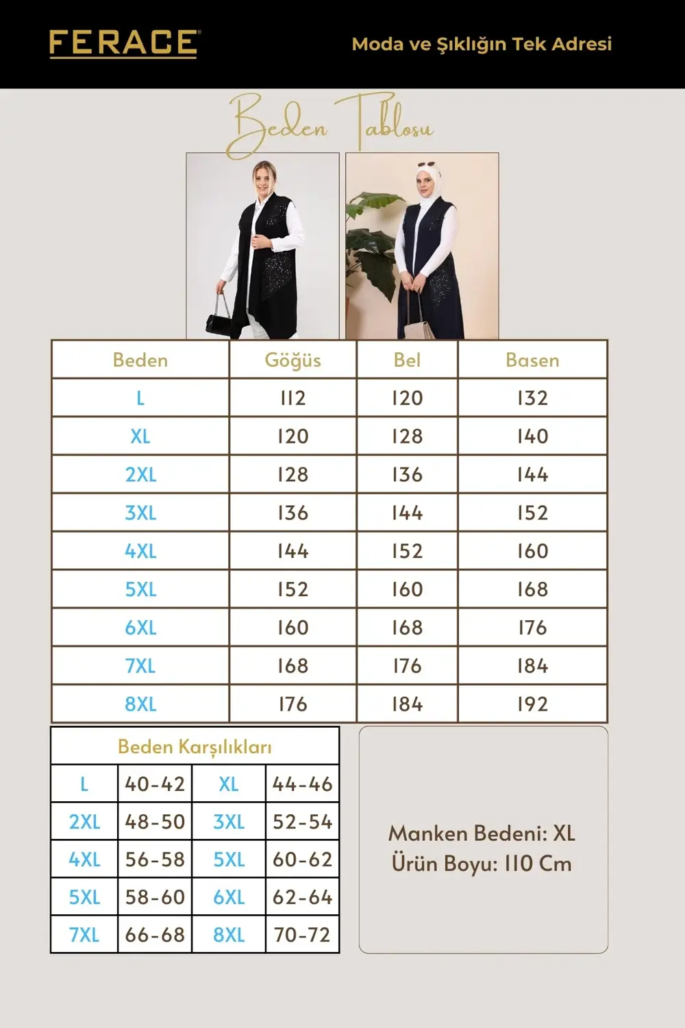 Tesettur Siyah Kadin Buyuk Beden Yelek Pulpayetli Lacivert