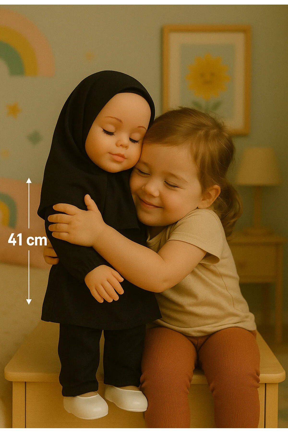 Zıpzıp Tesettürlü Türkçe Dua Ve İlahi Okuyan Sesli Oyuncak Et Bebek 40 C