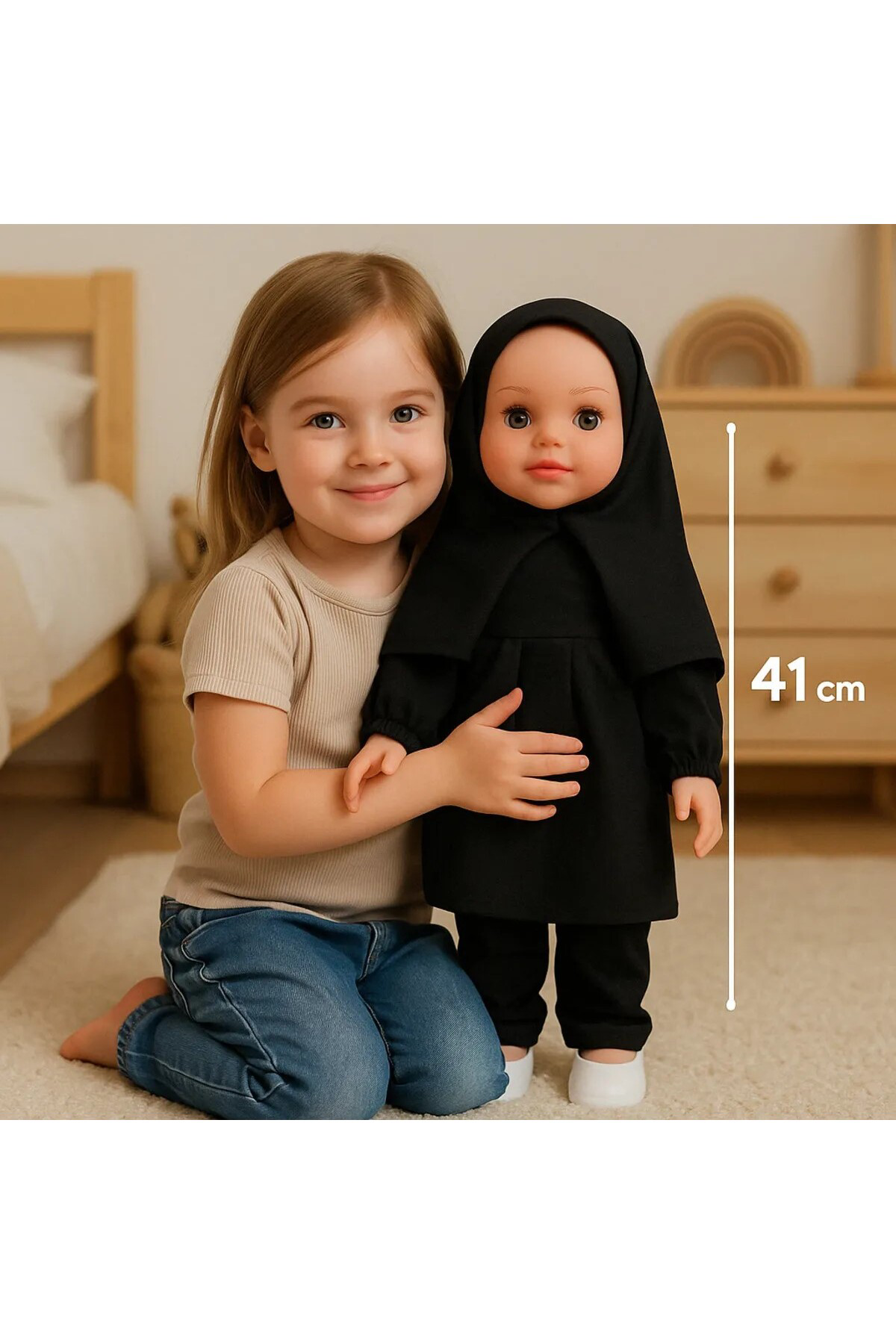 Zıpzıp Tesettürlü Türkçe Dua Ve İlahi Okuyan Sesli Oyuncak Et Bebek 40 C