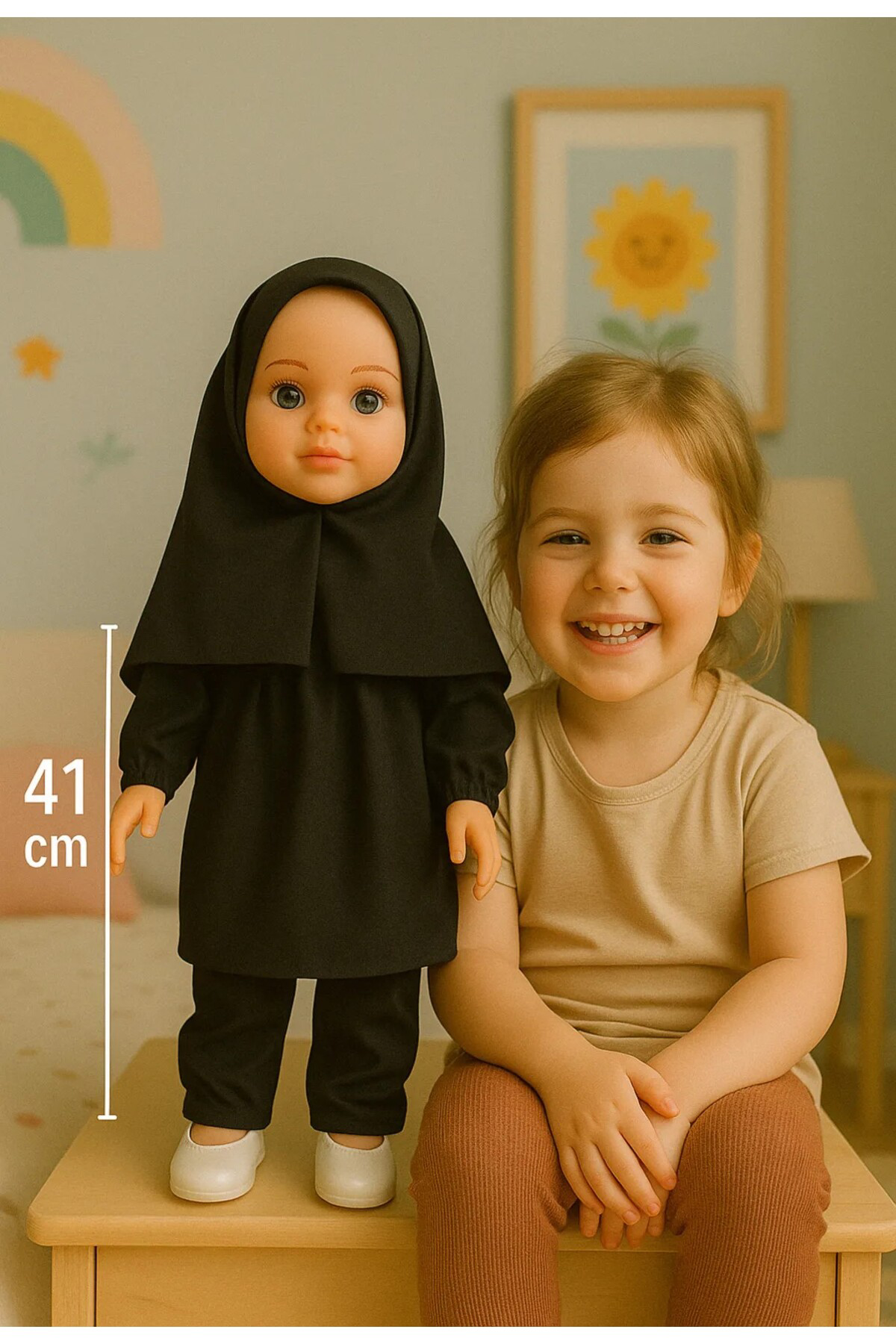 Zıpzıp Tesettürlü Türkçe Dua Ve İlahi Okuyan Sesli Oyuncak Et Bebek 40 C