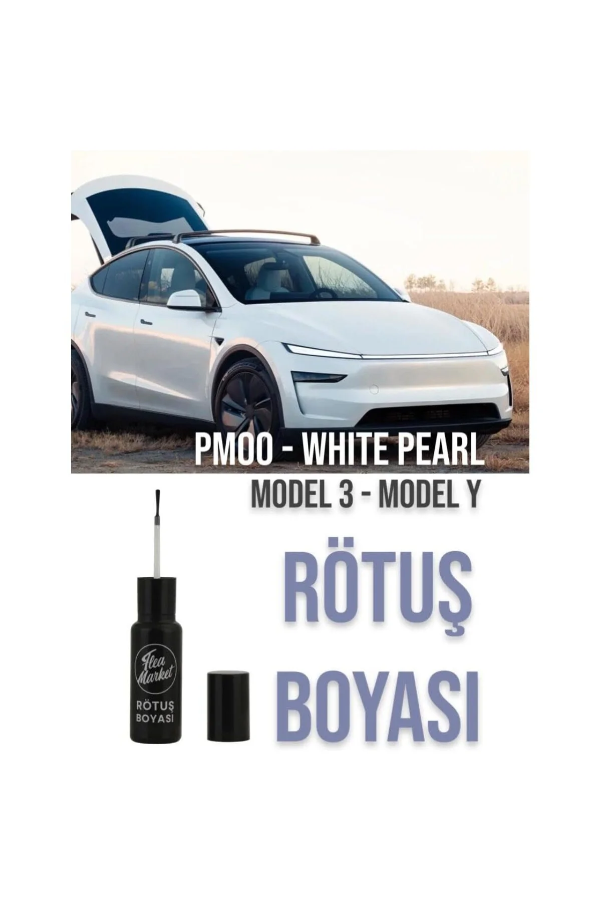 TESLA Model 3, Model Y, Juniper, PM00 Beyaz inci Rötuş boyası 25+