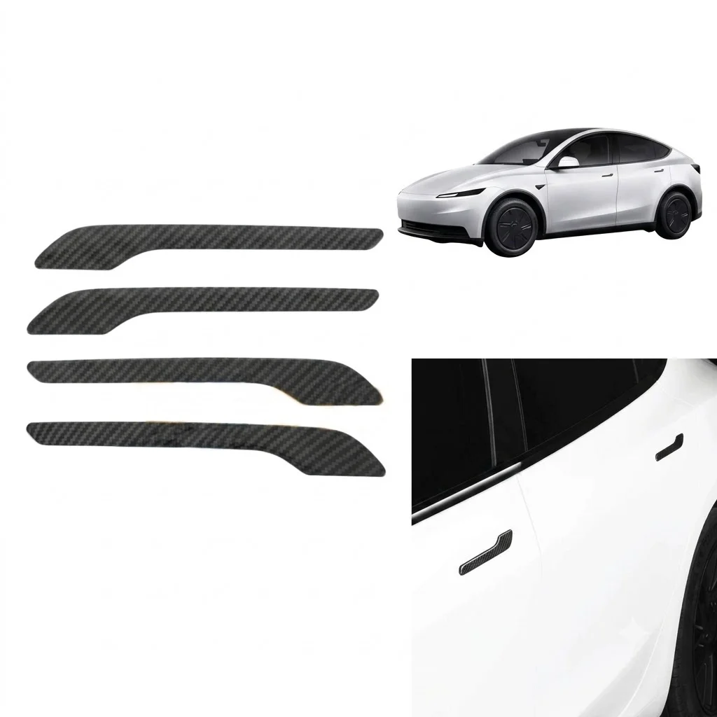 Tesla Model 3 ve Model Y ile Uyumlu Karbon Dış Kapı Kolu Koruyucu Kaplama Seti - 4'lü Siyah Fiyatı, Yorumları ve Özellikleri