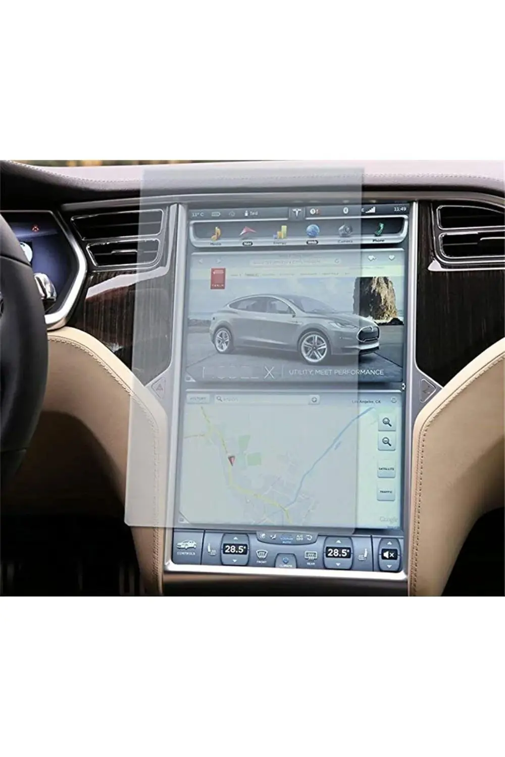 Tesla Model X Uyumlu 17 inç Multimedya Navigasyon Nano Ekran Koru