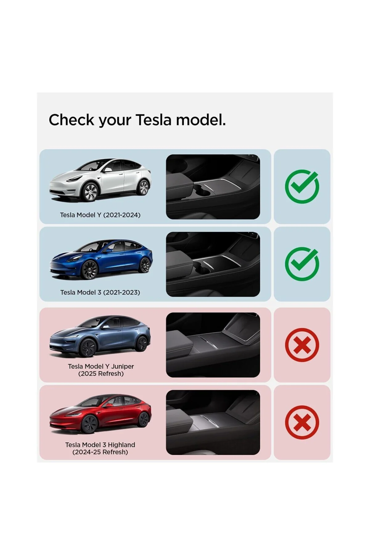 Tesla Model Y (2024-2023) & Model 3 (2023) Uyumlu Orta Konsol Düzenleyici T0220 Black - ACP04508