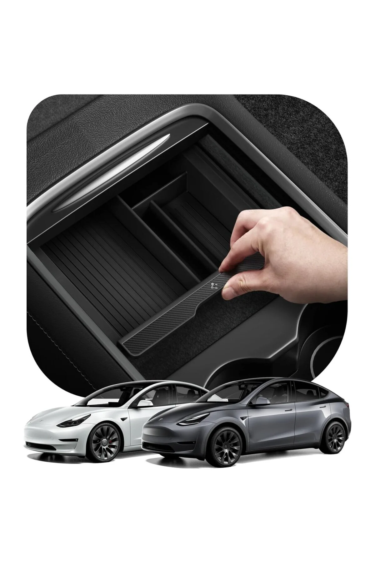 Tesla Model Y (2024-2023) & Model 3 (2023) Uyumlu Orta Konsol Düzenleyici T0220 Black - ACP04508