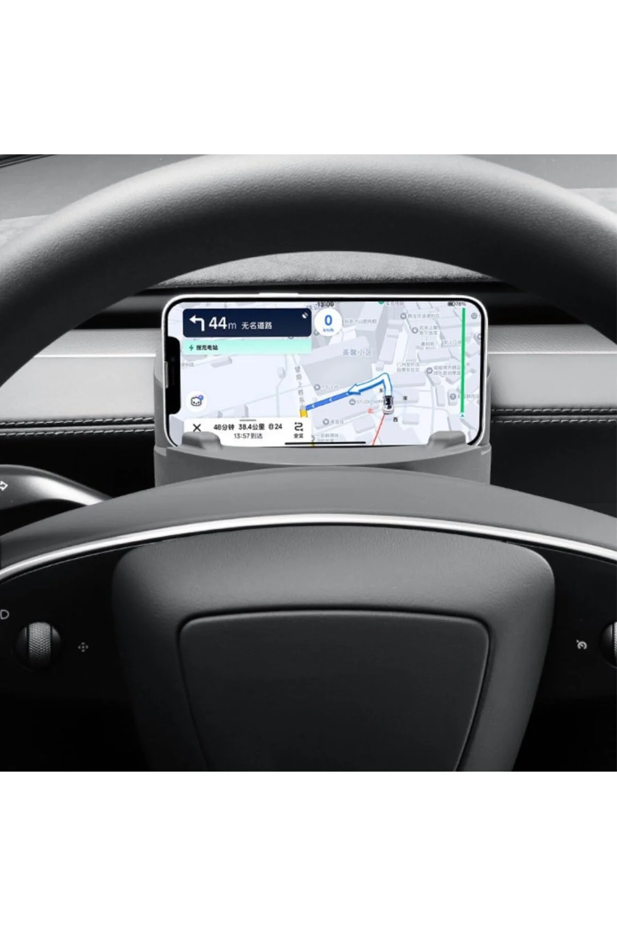 Tesla Model Y Juniper Direksiyon Arkası Silikon Telefon ve Gözlük Tutucu, Siyah