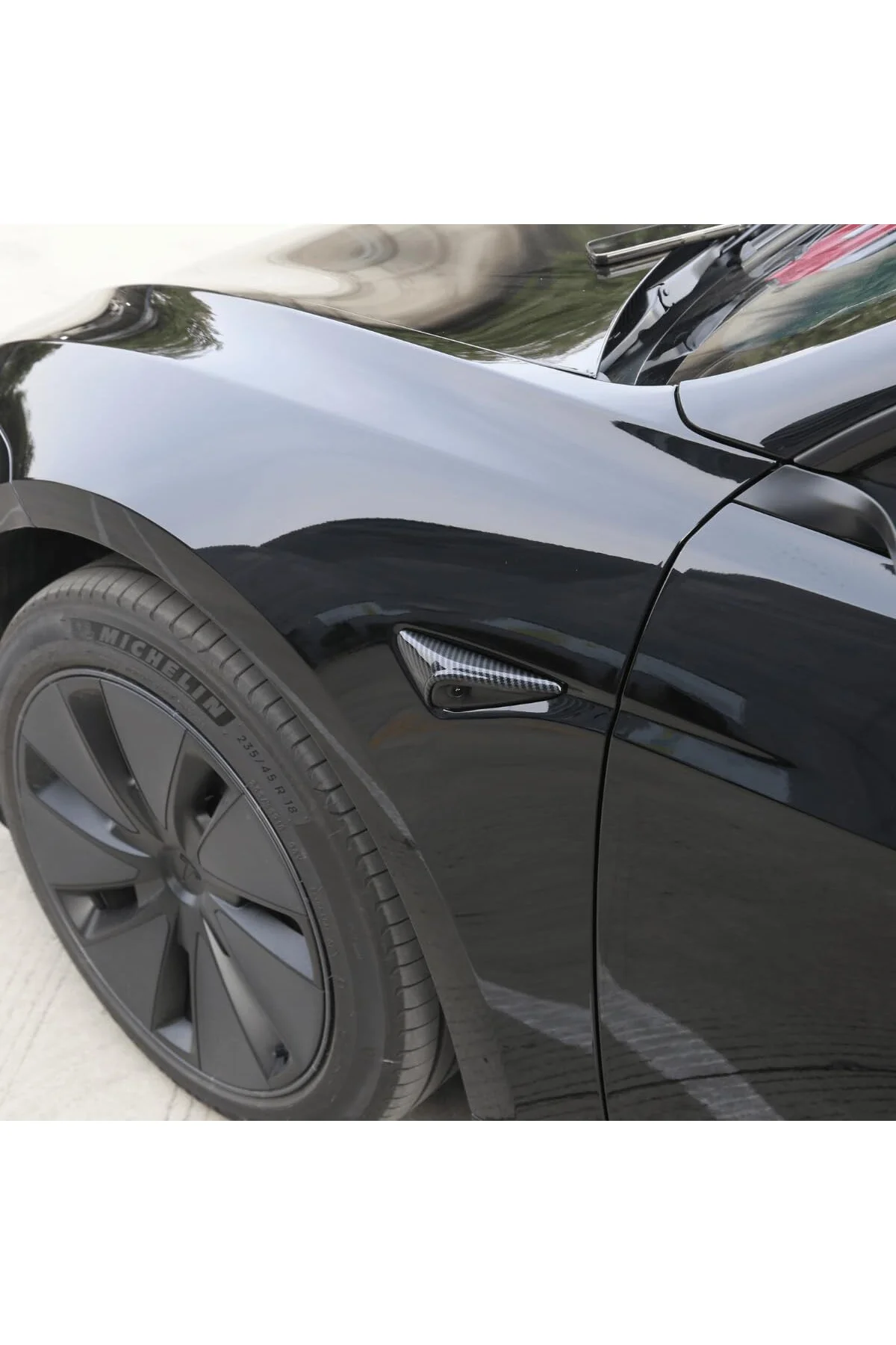 Tesla Model Y Uyumlu Parlak Karbon Fiber Görünümlü Yan Kamera (Si