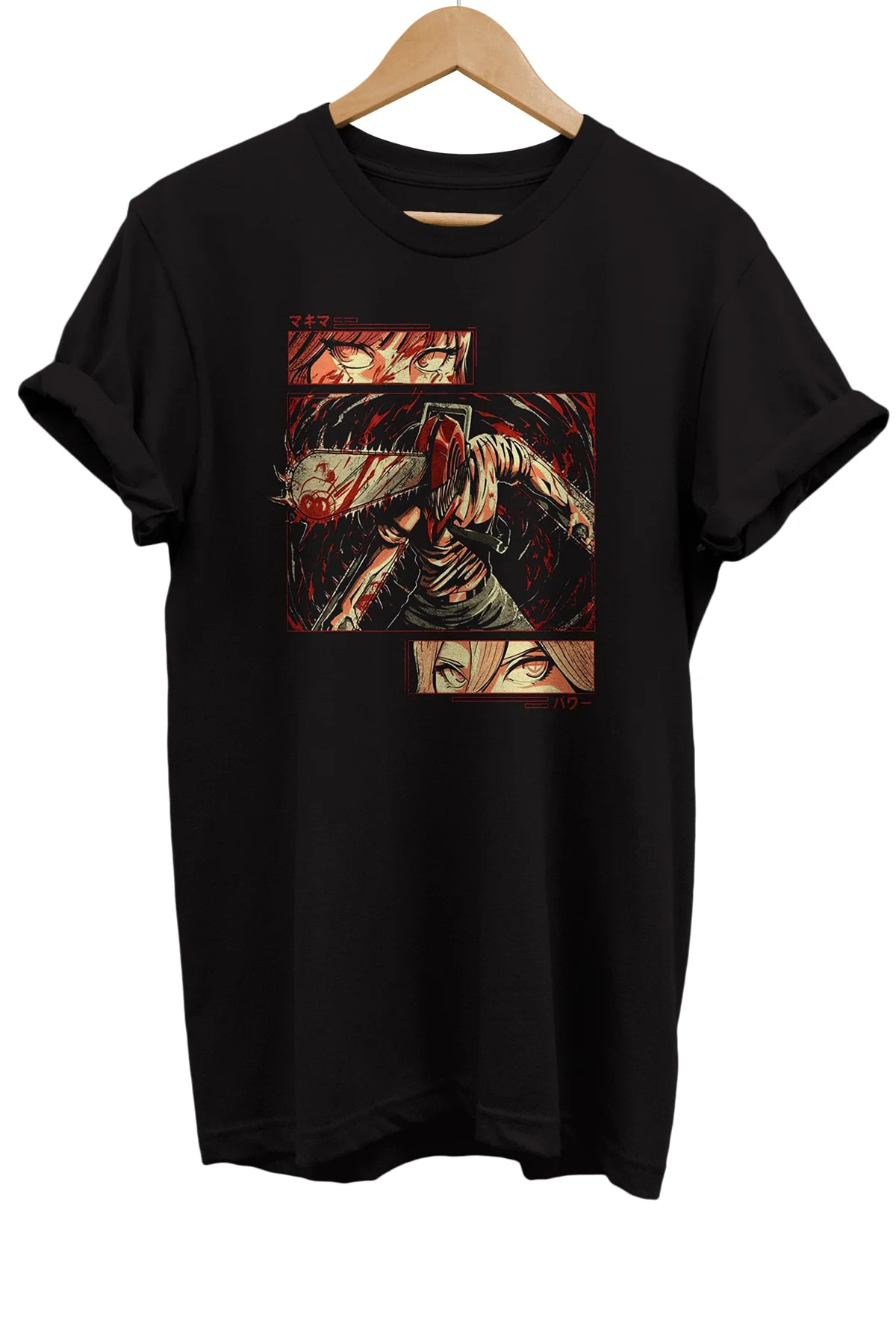 Testere Kafa Baskılı %100 Pamuk Basic T-shirt Normal Beden Tişört