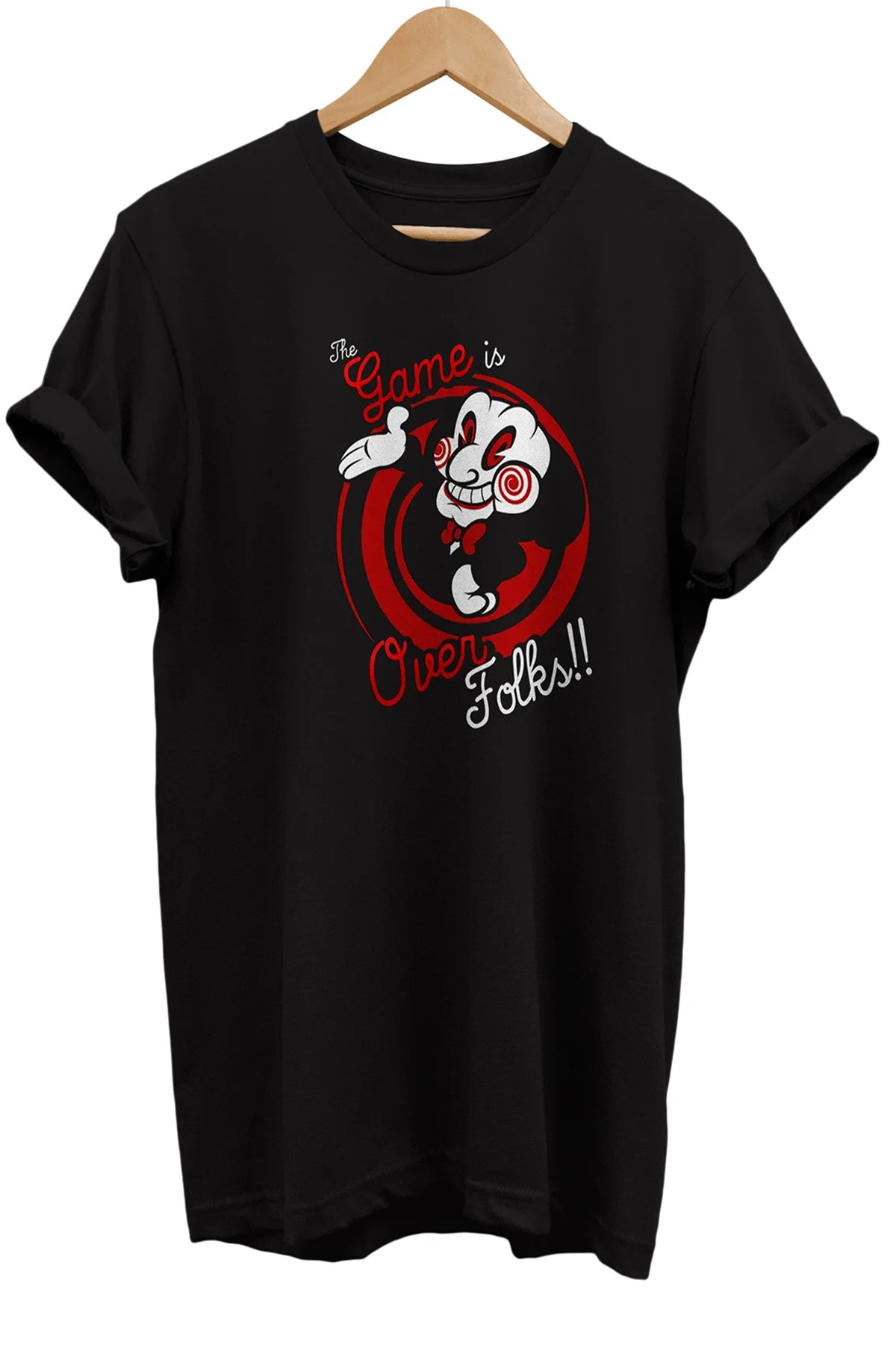 Testere The Saw Baskılı %100 Pamuk Oversize T-shirt Büyük Beden Tişört