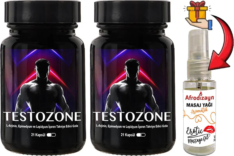 Testozone Erkek Formülü: L-Argin, Epimedyum ve Lepidyum Destekli 21LI Kapsül + 30ml Afrodizyak Masaj Yağı Fiyatı, Yorumları ve Özellikleri