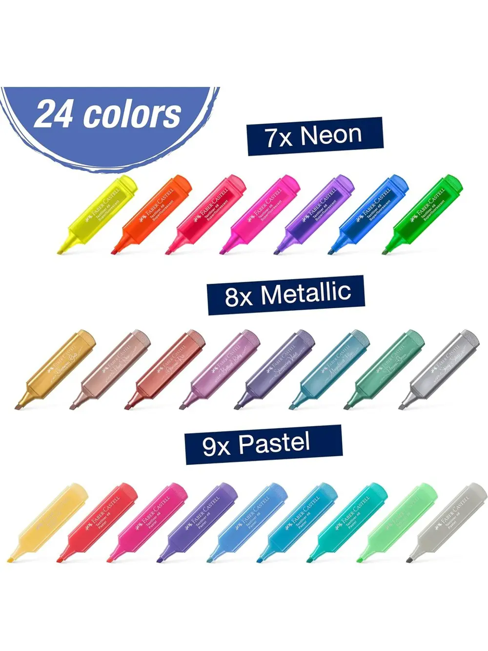 Textliner 46 Fosforlu Kalem Masa Seti - 24 renk