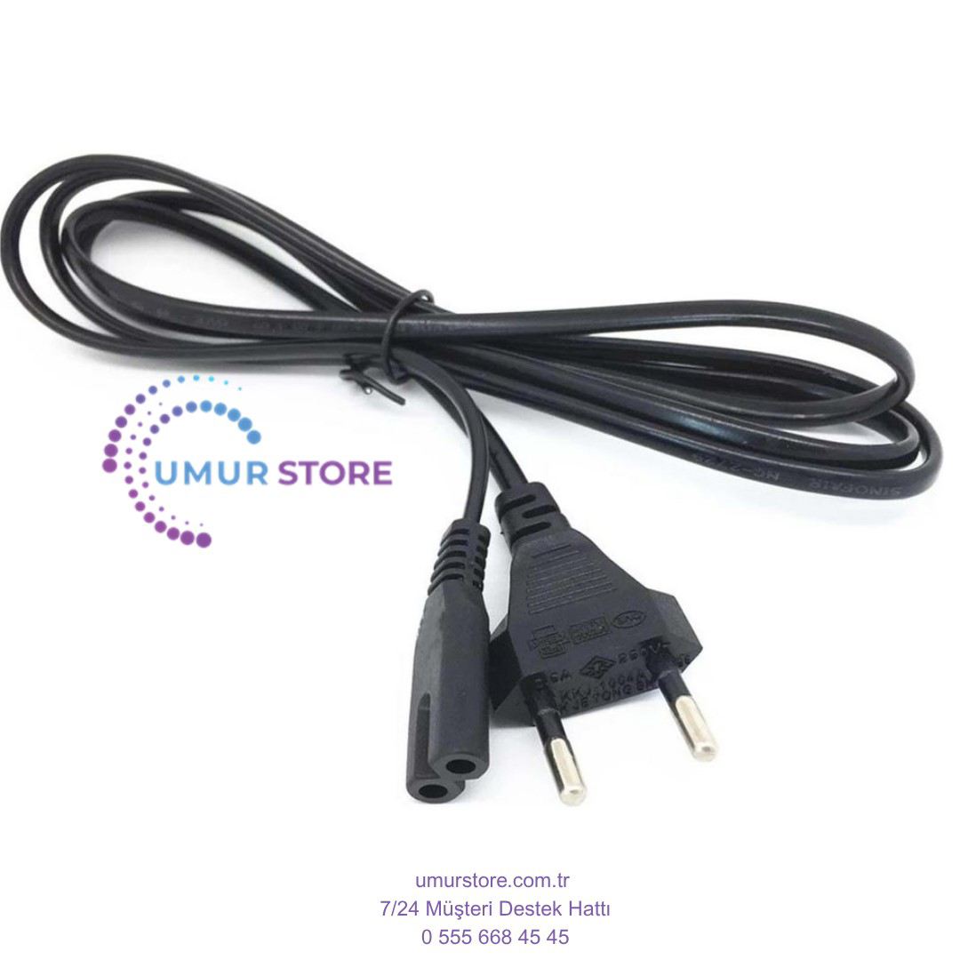 Teyp Fişi Cereyan Kablosu C7 Siyah 1mt HDX-5527