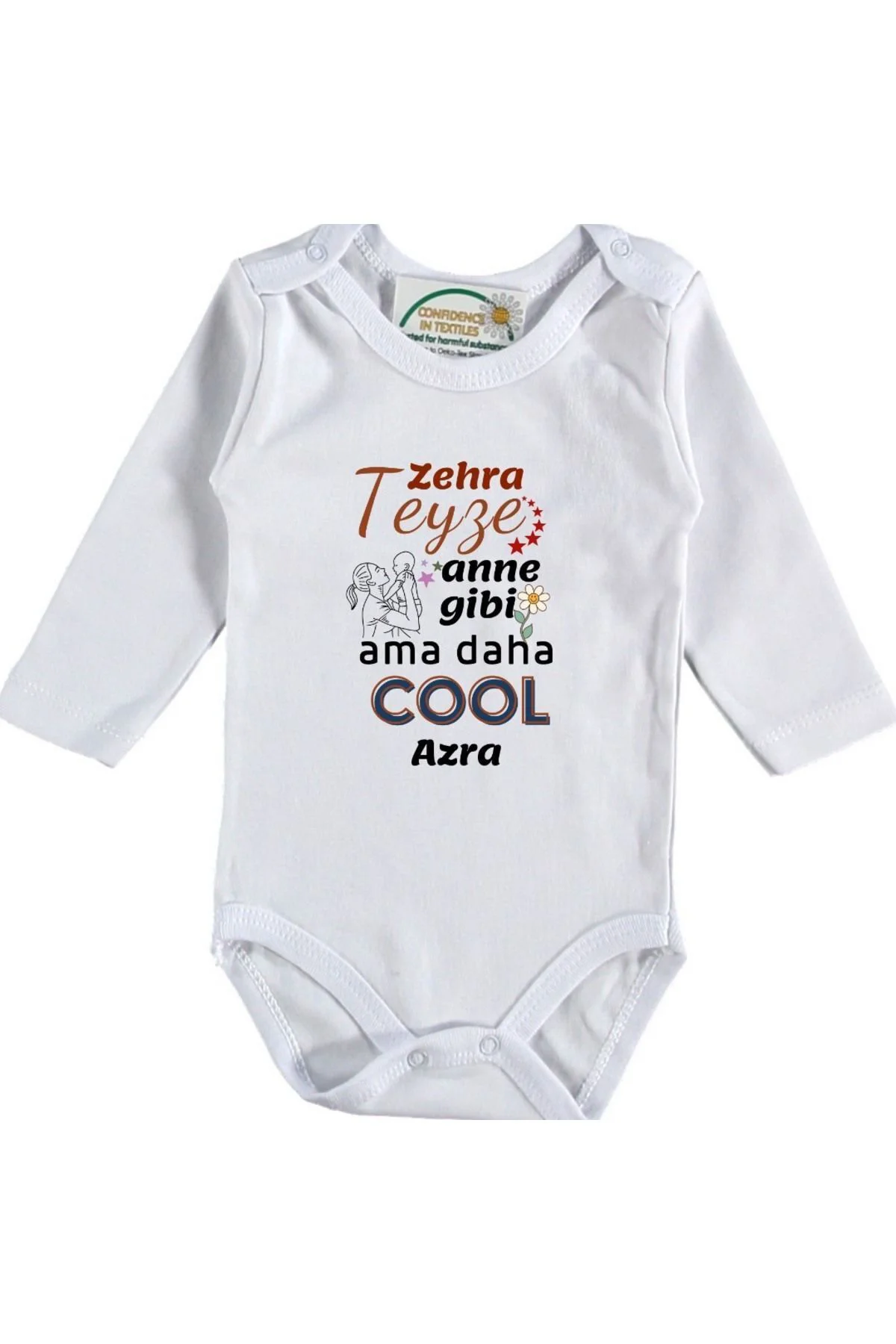 Teyzem Anne Gibi Ama Daha Cool Yazılı Bebek Zıbın