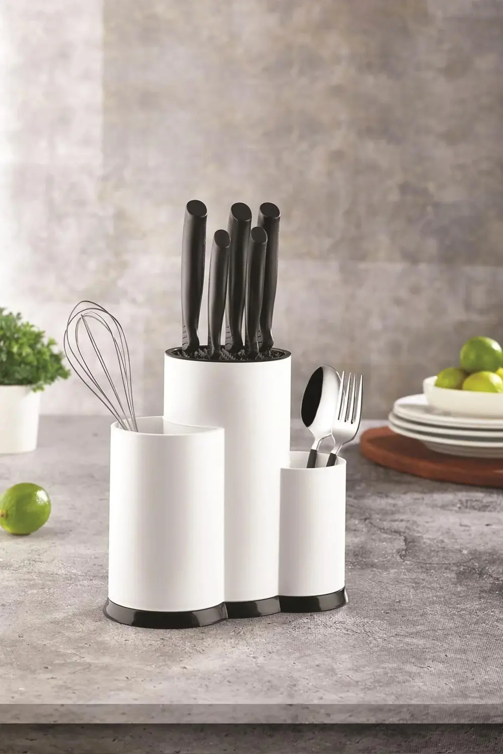 Tezgah Üstü Beyaz Kaşıklık & Bıçaklık & Kepçelik & Organizer