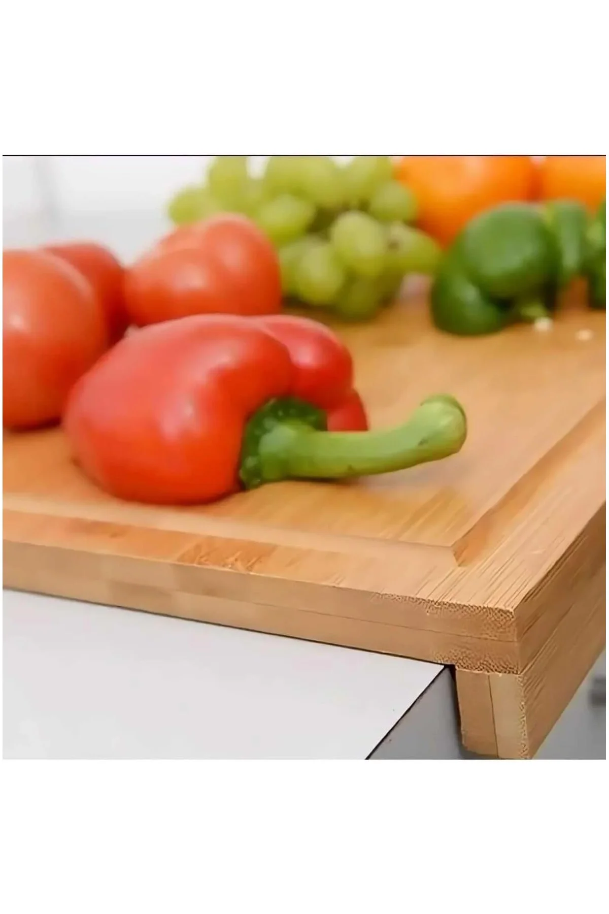Tezgah Üstü Büyük Boy Bambu Kesme Tahtası – 45×35 cm Kaymaz, Kena