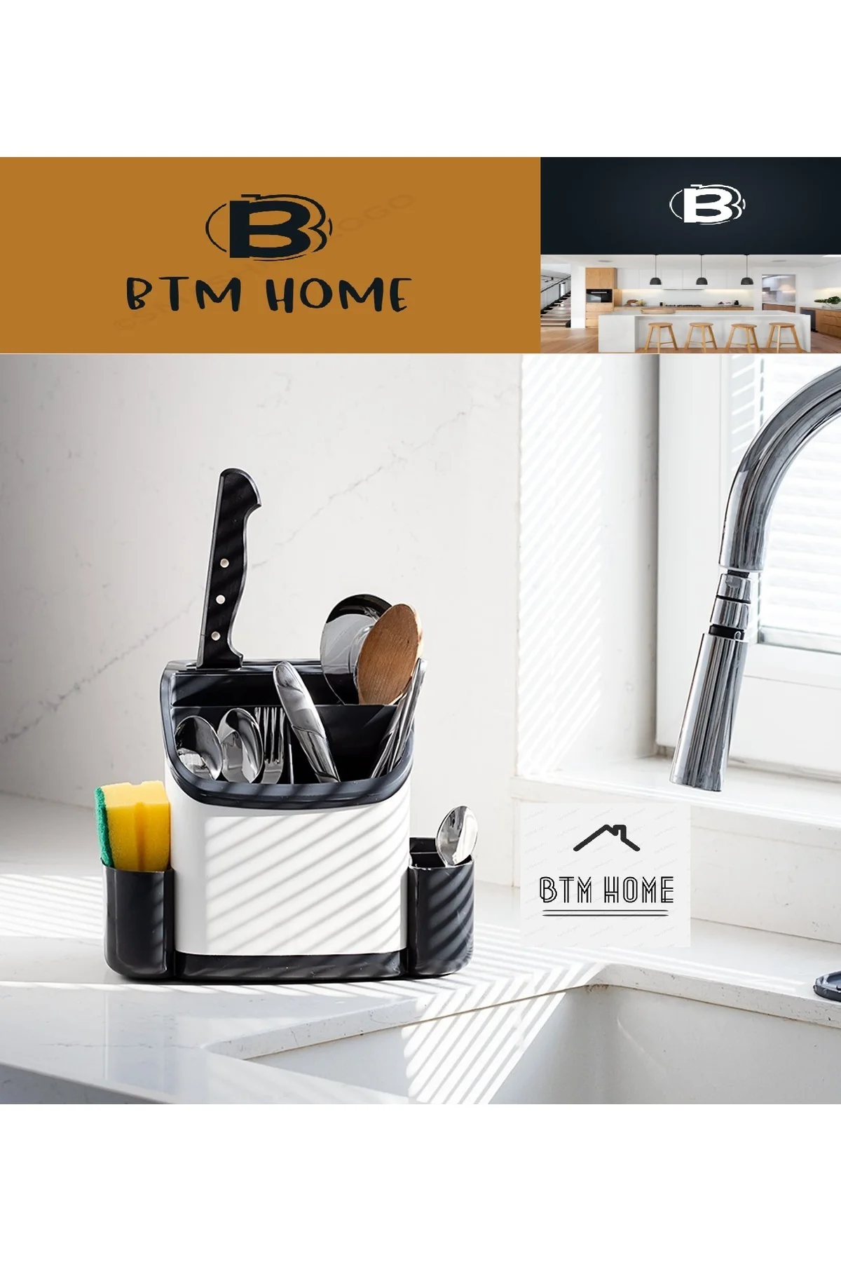 Tezgah Üstü  Organizer Kaşıklık , Kepçe , Kaşık  , Bıçak Organize