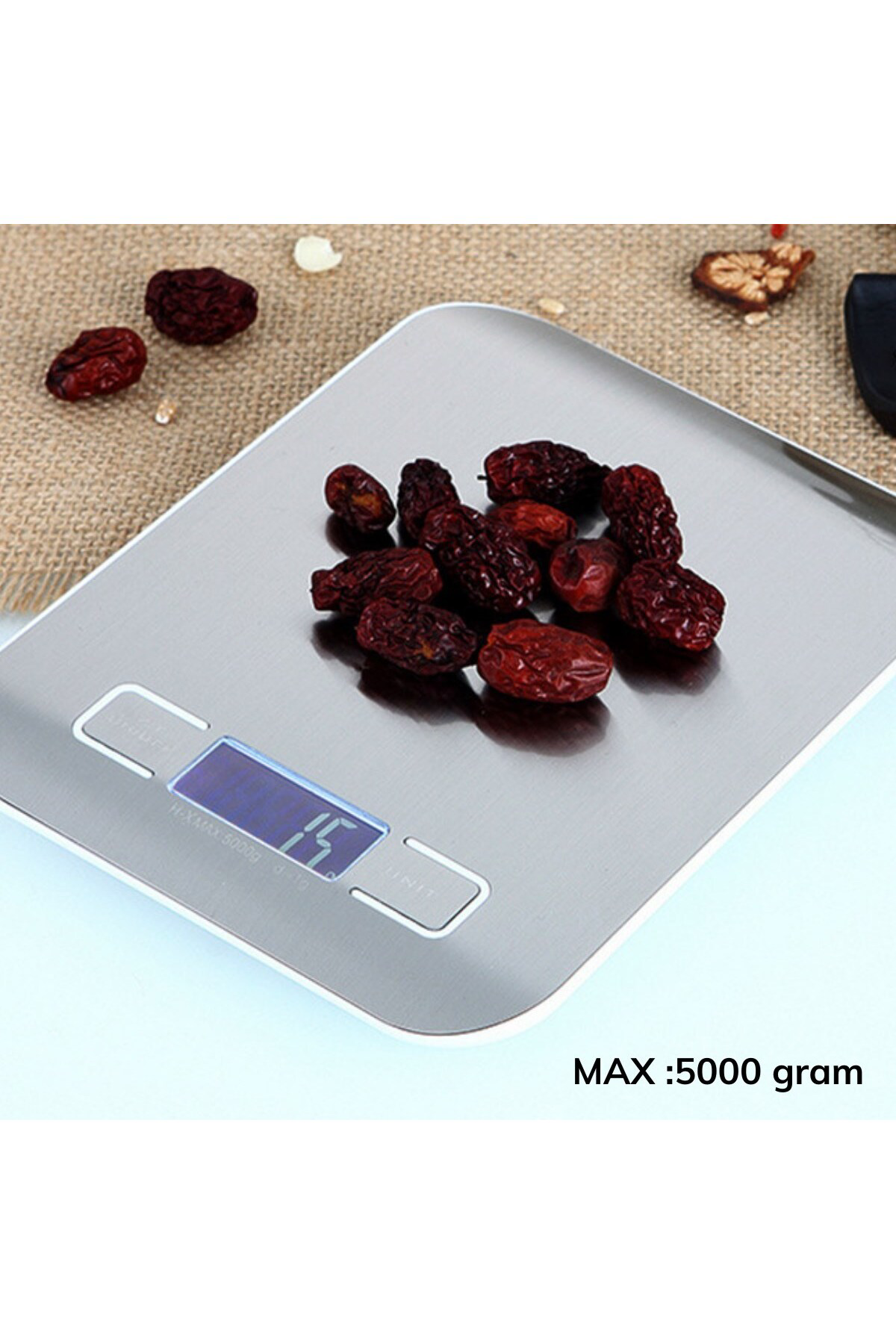 Ok Aksesuar Tf 1002 Hassas Ölçümlü Maksimum 5 Kg Kapasiteli Led Ekran Platin
