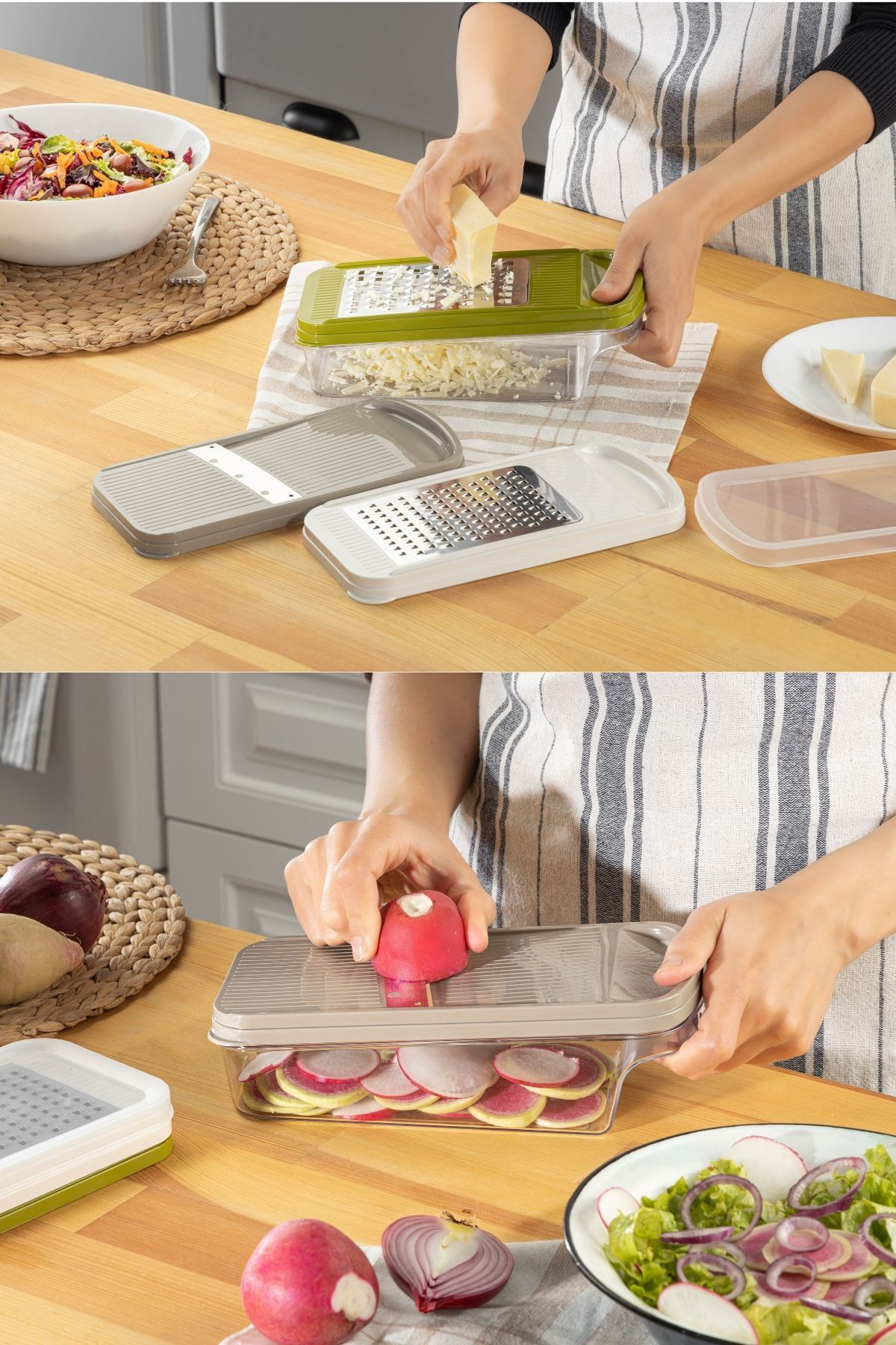 Tfstronger 3 Farklı Bıçaklı Saklama Kapaklı Rende Seti