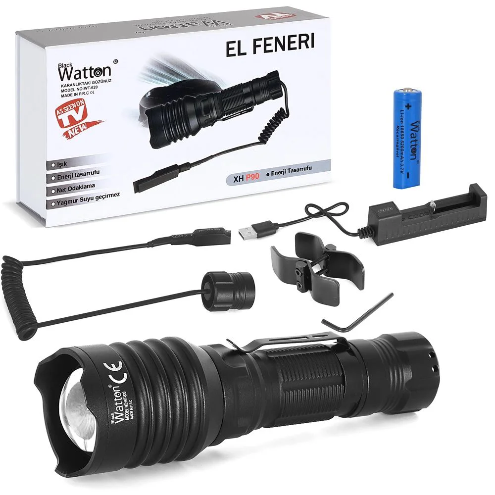 TG-10 Şarjlı Profesyonel Av Feneri Wt-620 – 500m Menzil, 100.000 Saat Ampül Ömrü Fiyatı, Yorumları ve Özellikleri