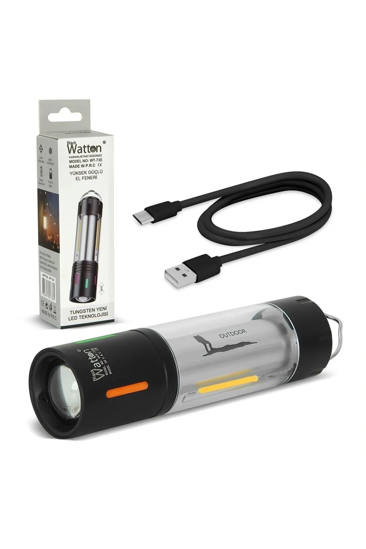 Tg Led Şarjlı Kamp Lambası Ortam Odak Aydınlatma Wt-736