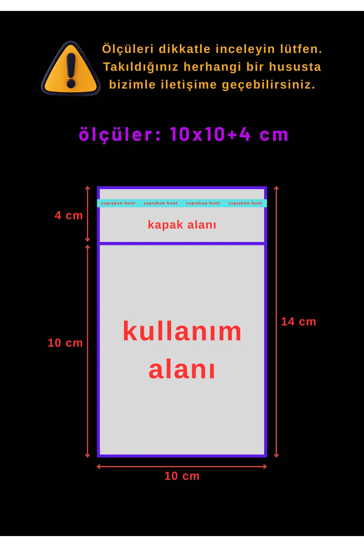 Thank You Baskılı 50 adet Kendinden Yapışkanlı Şeffaf Hediye Poşe