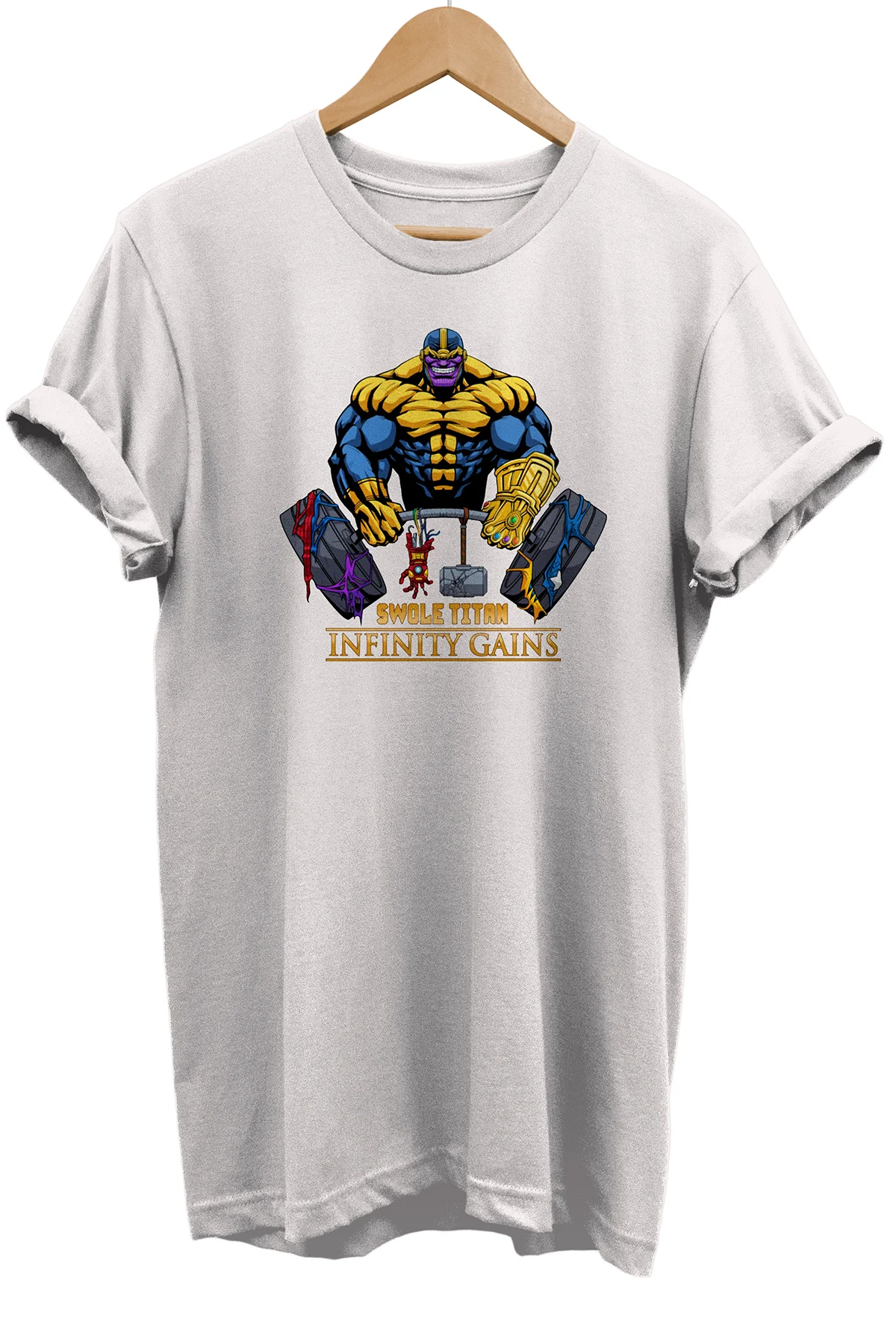 Thanos Gym Baskılı %100 Pamuk Oversize T-shirt Büyük Beden Tişört