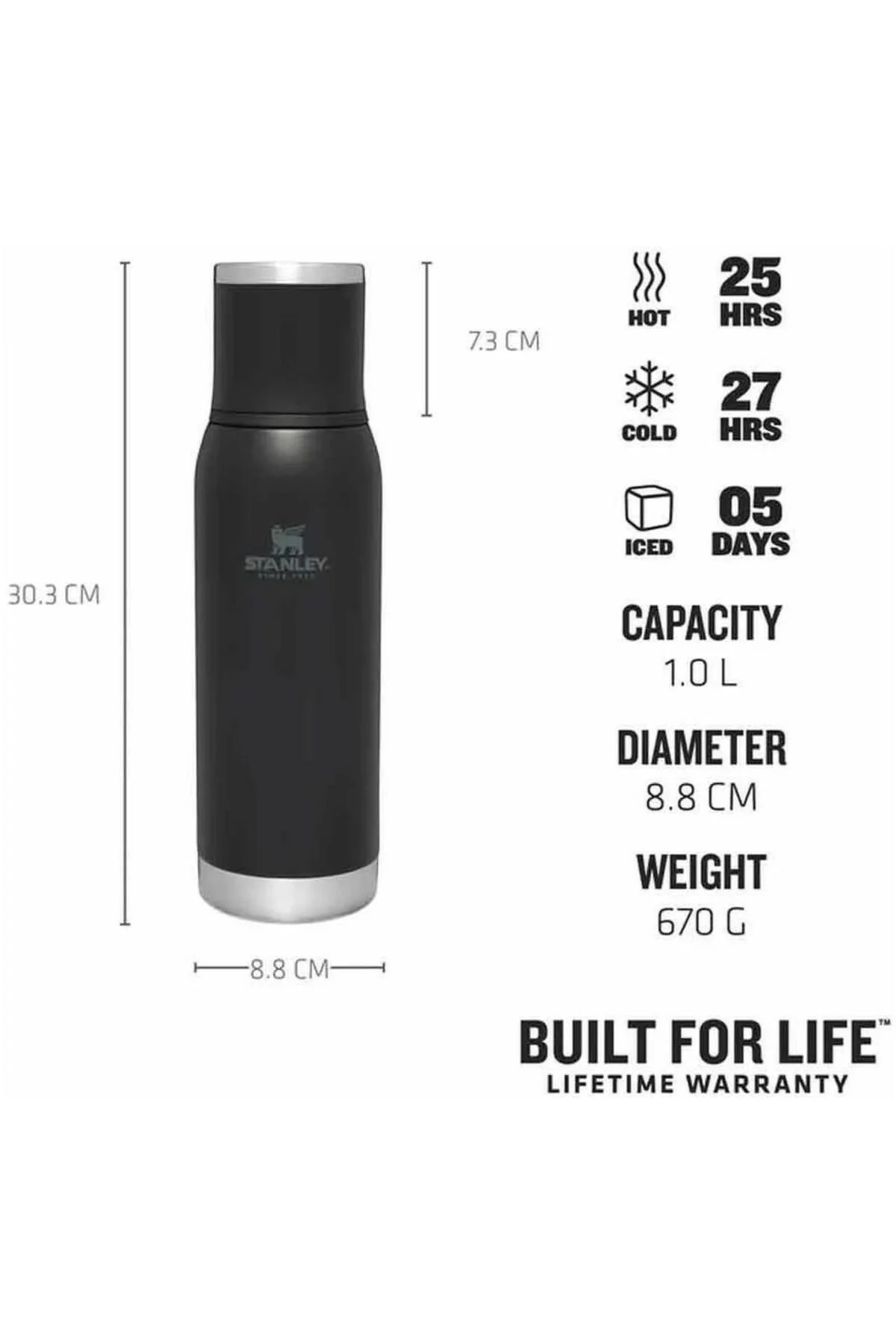 The Adventure To-Go Bottle Termos 1.0 LT / 1.1 QT Siyah 10-10819-010