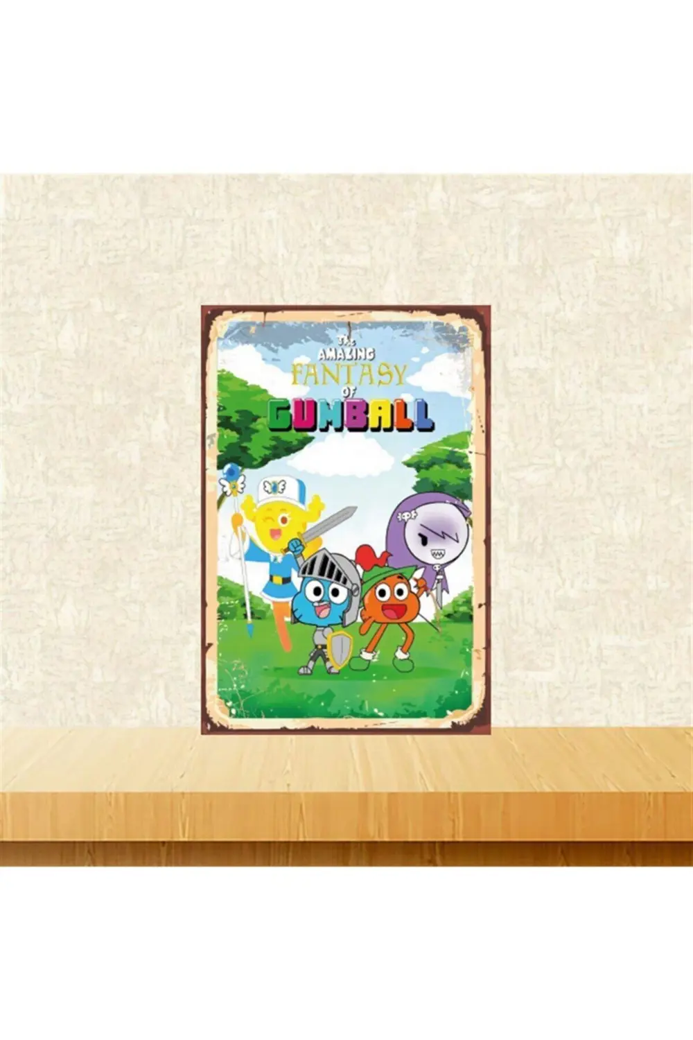 The Amazing Gumball 20-30 Cm Retro Ahşap Tablo Tkfx5042