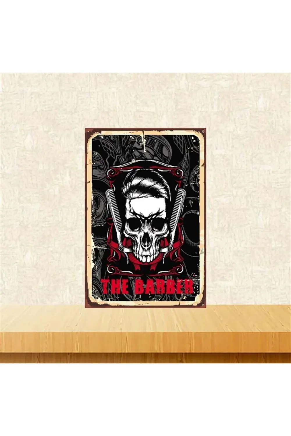 The Barber 20-30 cm Retro Ahşap Poster