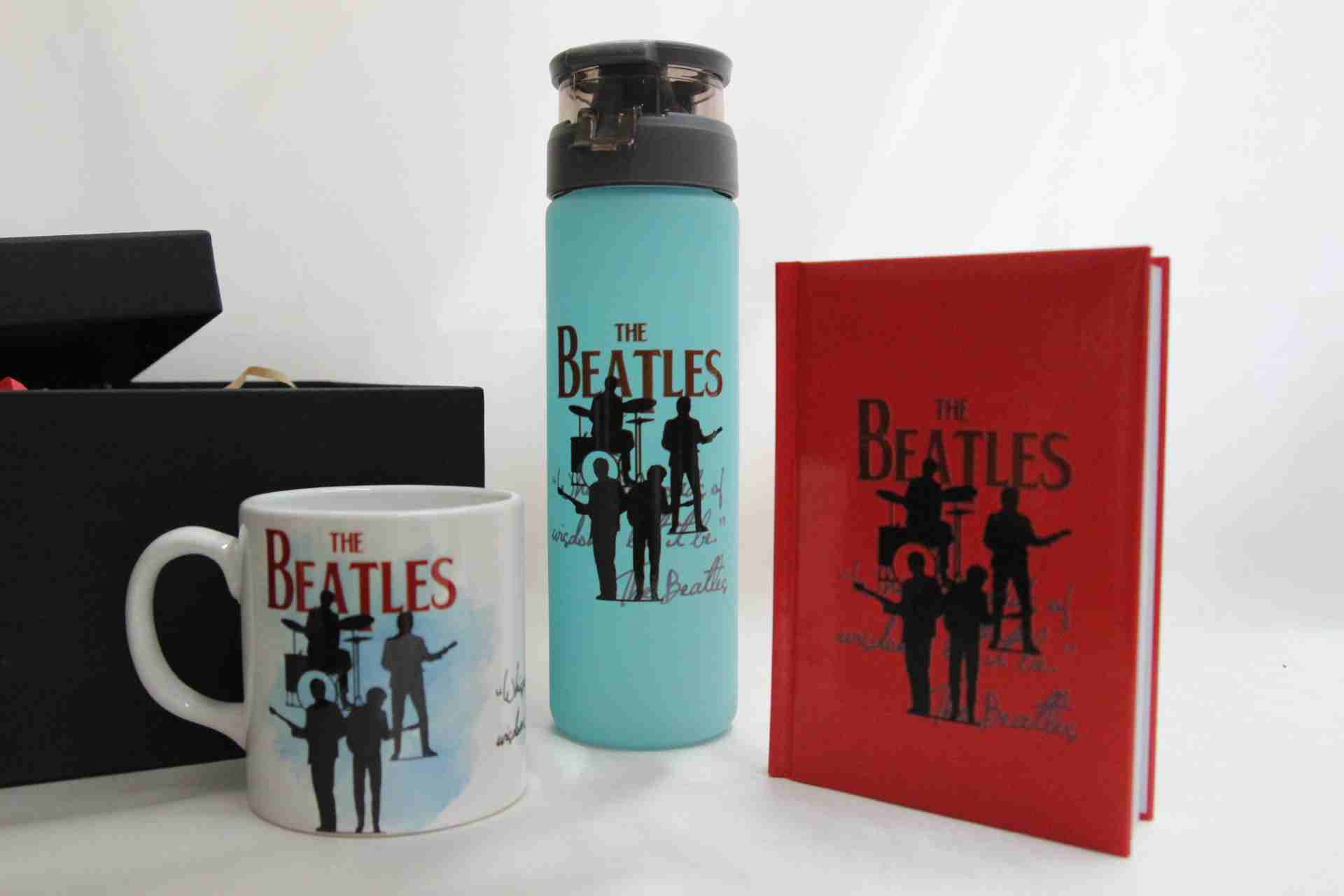 The Beatles Tasarımlı Hediye Seti - Termos, Kupa Bardak ve Defter Hediye Kutusu