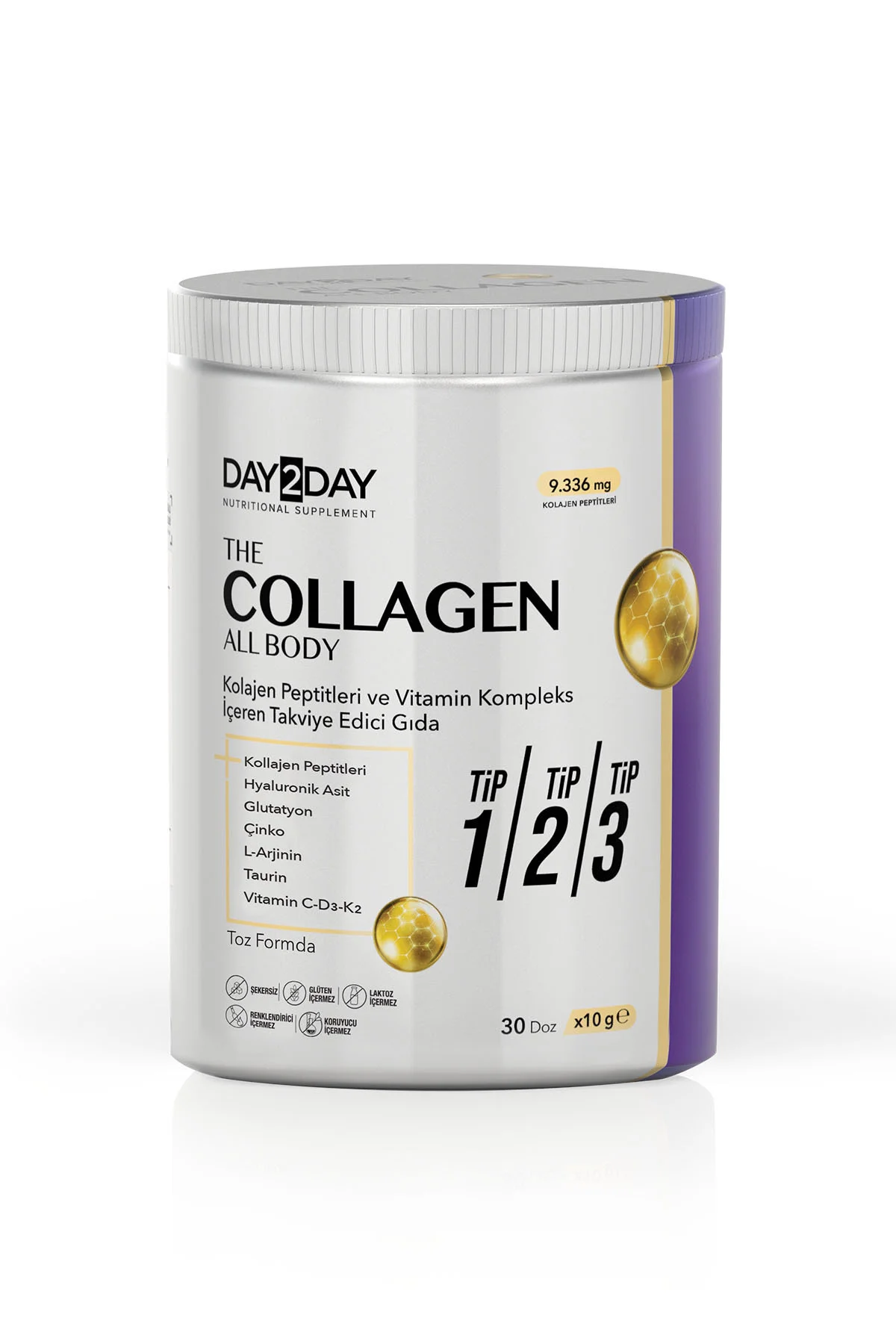 The Collagen All Body Tip 1/2/3 Kolajen-Glutatyon-Çinko, D3,K2,C Vitamini-Taurin-L-Arjinin-HA 300gr