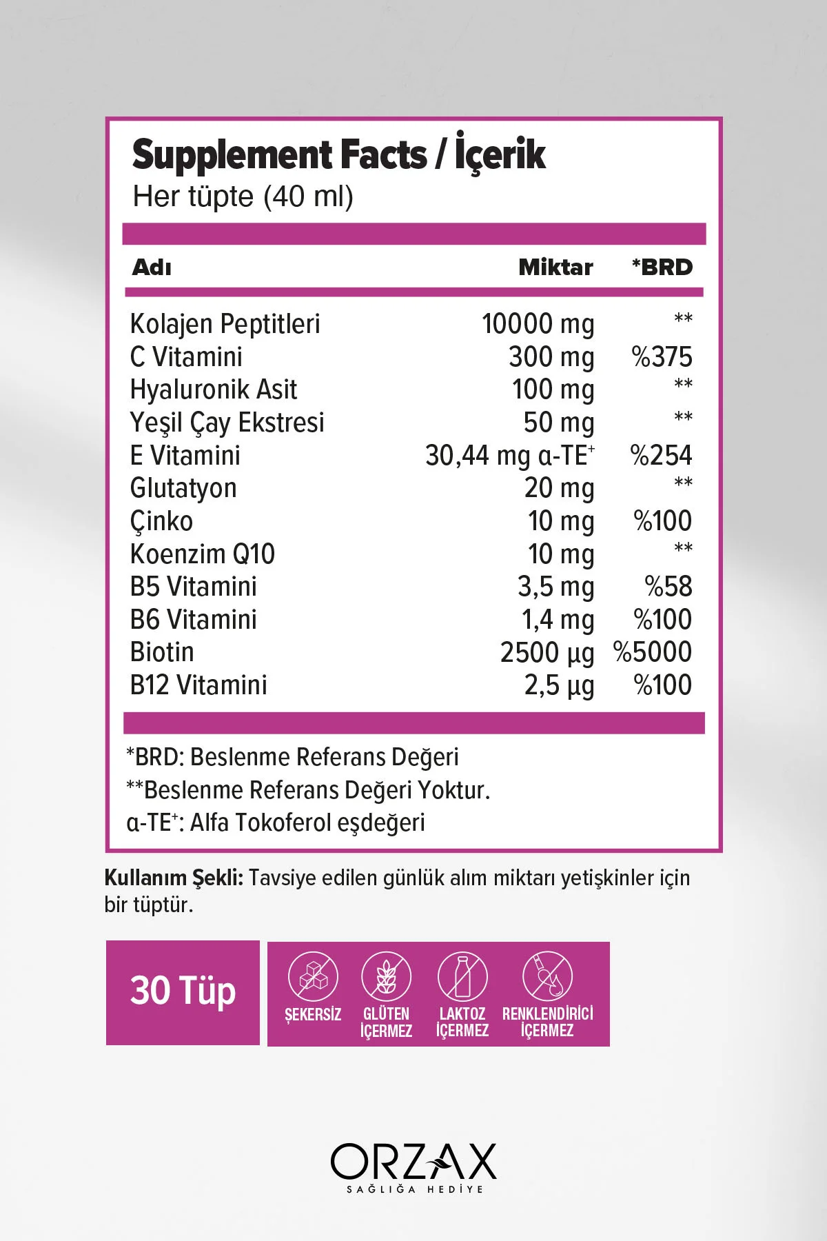 The Collagen Beauty Plus Kolajen-Hyaluronik Asit-Glutatyon-Koenzim Q10-Biotin-B5-B6-B12-C Vitamini - Görsel 2
