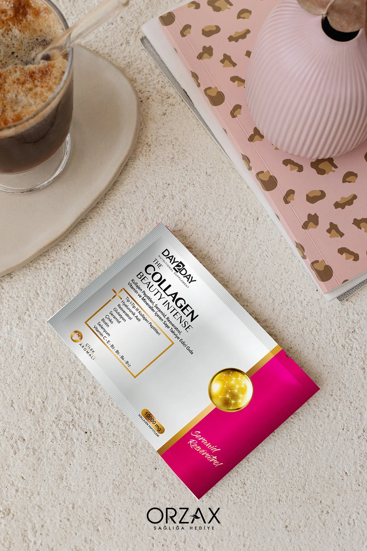 The Collagen Beauty Intense Tip 1-3 Kolajen-Çilek Aroma-Seramid, C, B3, B5, B6, B12Vitamini, 30 Saşe