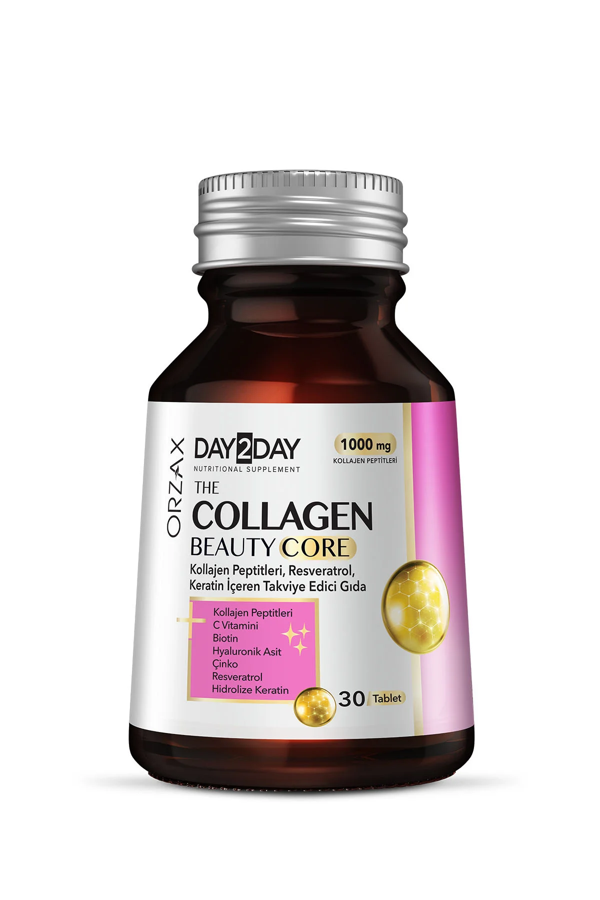 The Collagen Beauty Core Kolajen Tip 1-3, Resveratrol, Keratin, Biotin, C Vitamini, Çinko 30 Tablet