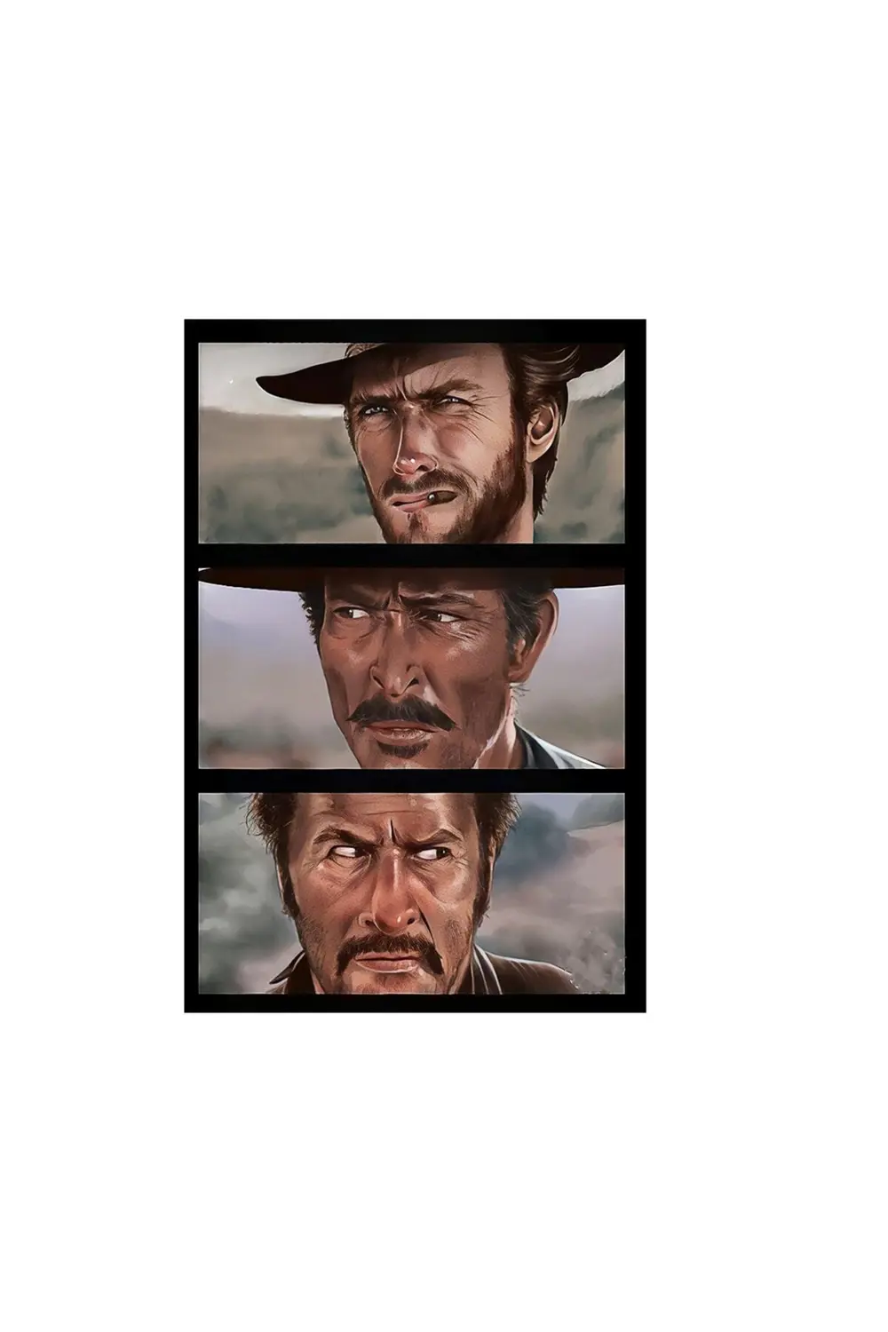 The Good The Bad And The Ugly Tasarımlı 20x30 Cm Retro Ahşap Tabl