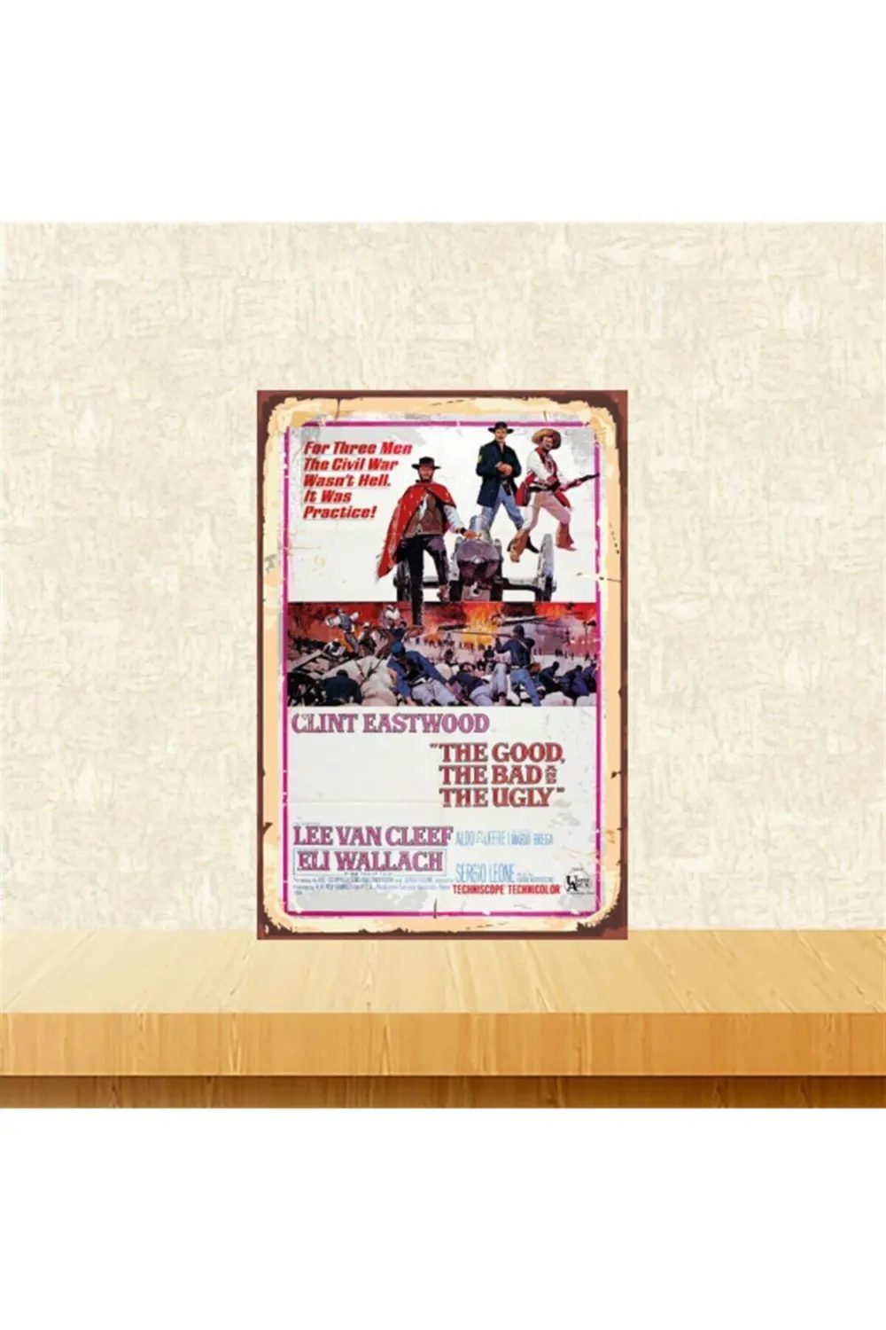 The Good The Bad The Ugly Clint Eastwood 20-30 Cm Retro Ahşap Tab