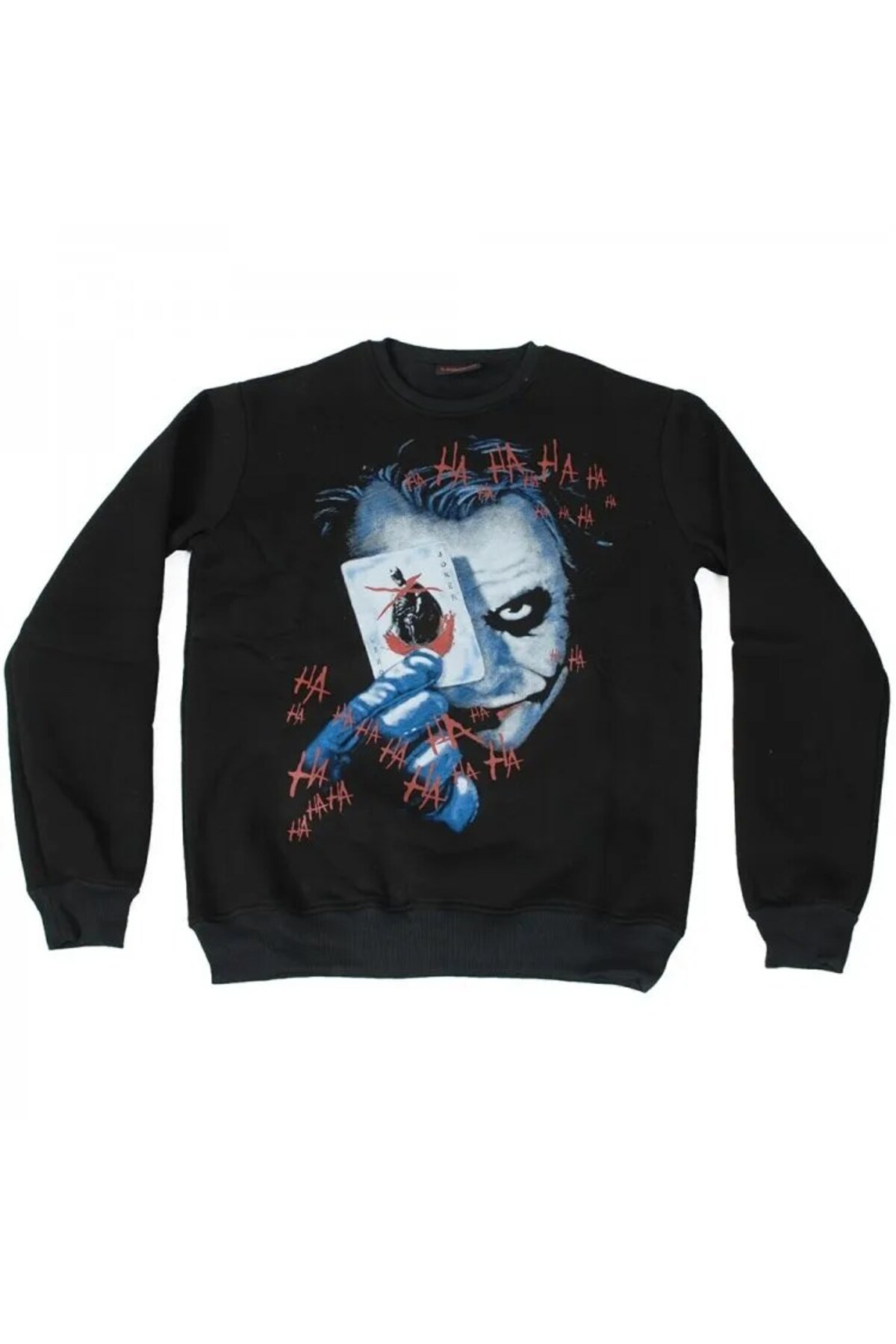 The Joker Playing Card Sweatshirt Siyah
