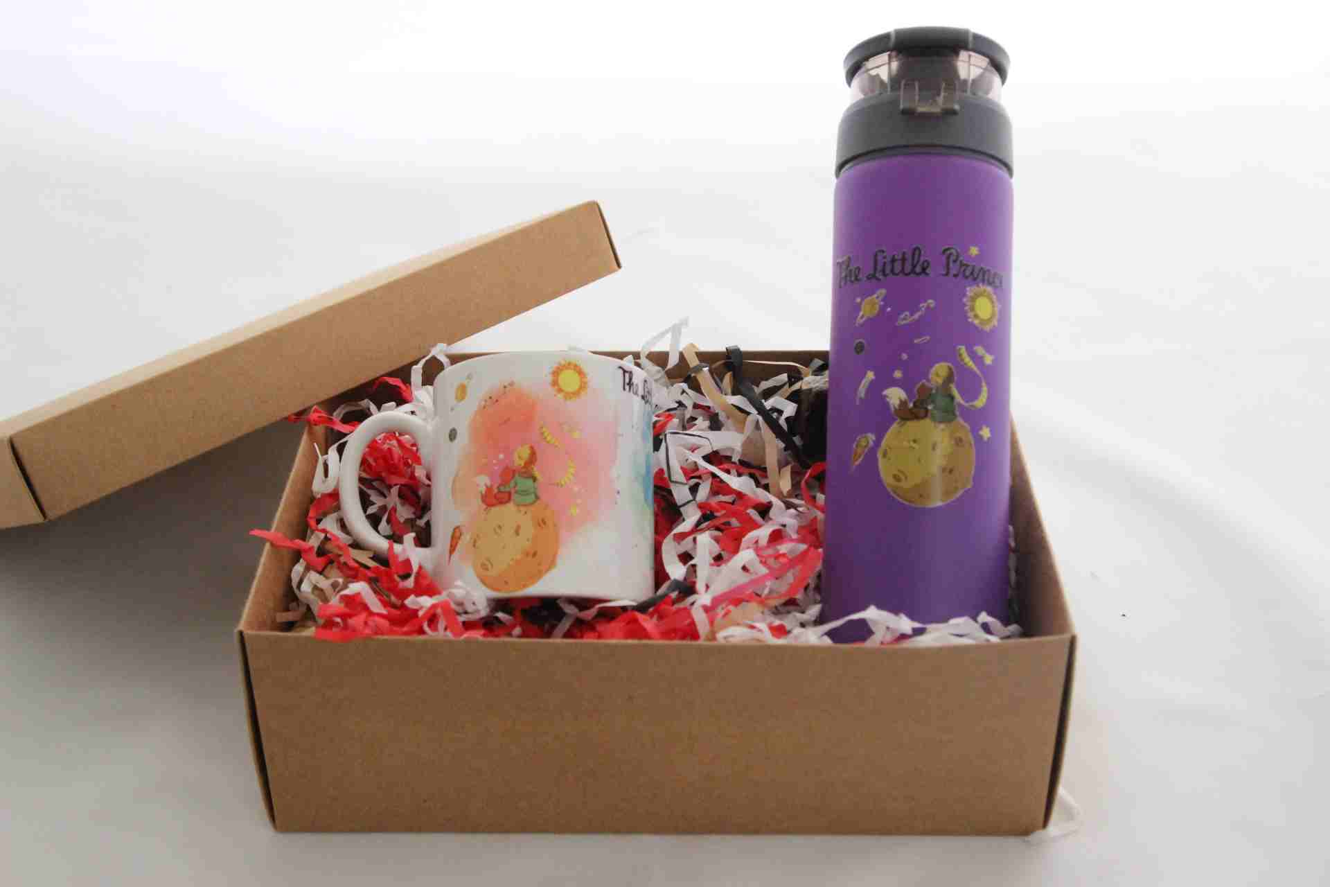 İhtiyaçavm The Little Prince Hediye Kutusu - Baskılı Termos Ve Küçük Prens Kupa Bardak Hediye Seti