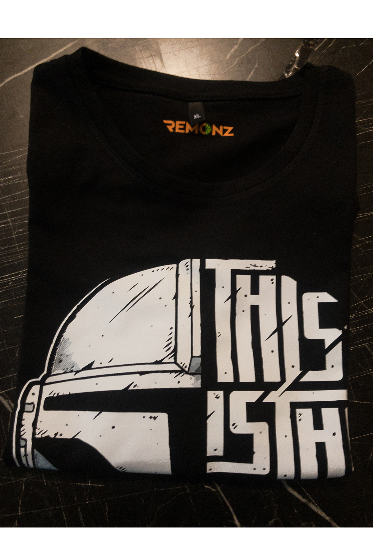 Remonz The Mandalorian Baskılı %100 Pamuk Oversize T-Shirt Büyük Beden T